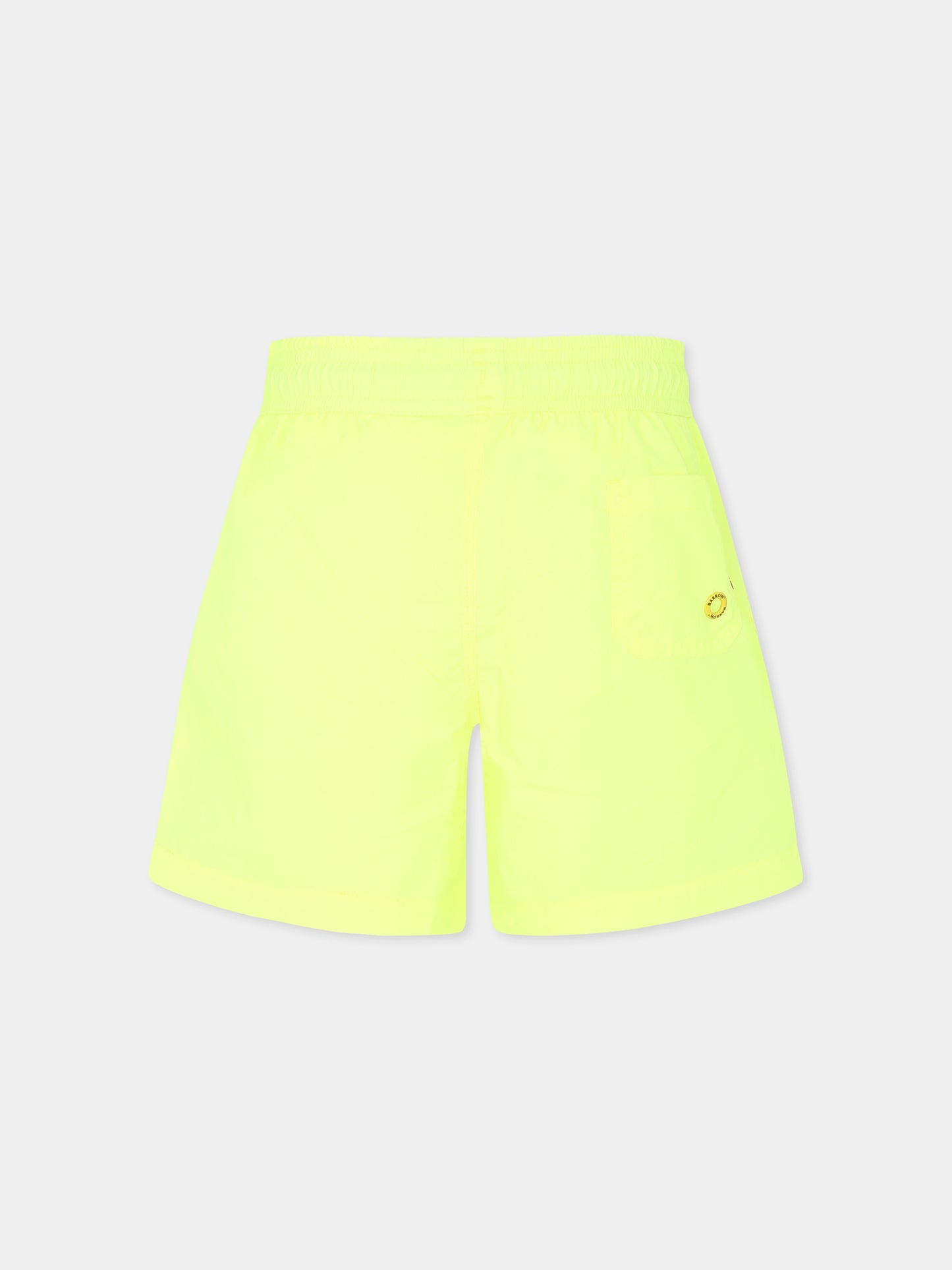 Yellow swim shorts for boy with smiley