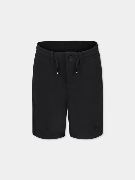 Black shorts for boy with logo