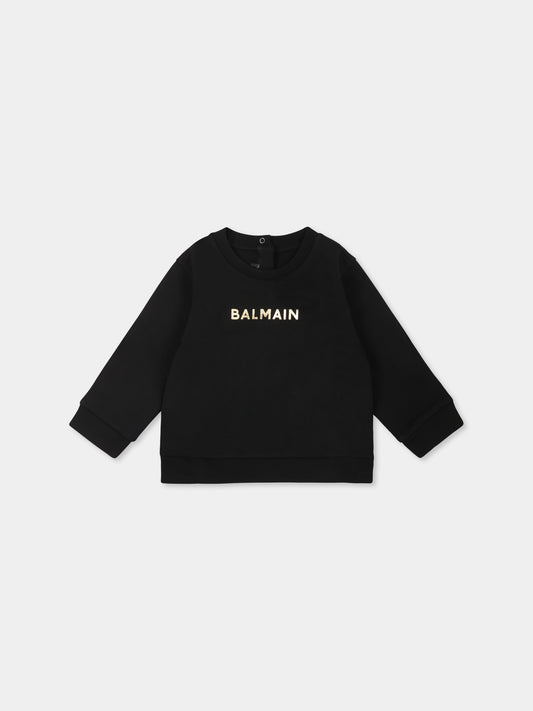 Black sweatshirt for babykids with logo