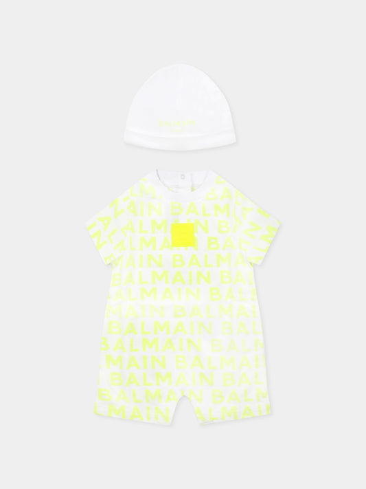 Yellow romper for babykids with logo