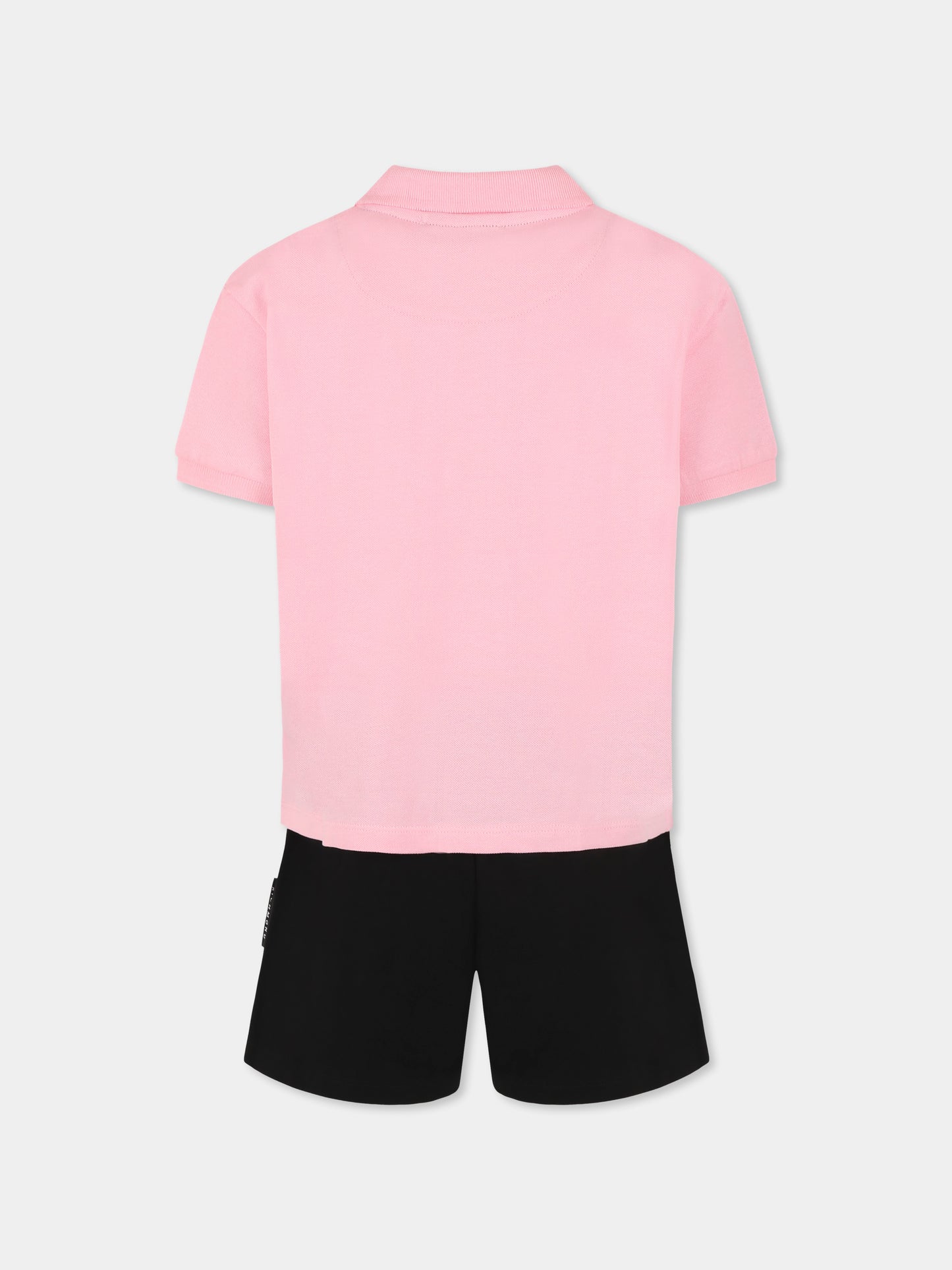 Pink suit for girl with logo