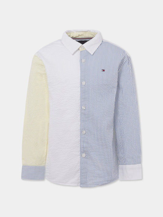 Multicolor shirt for boy with flag