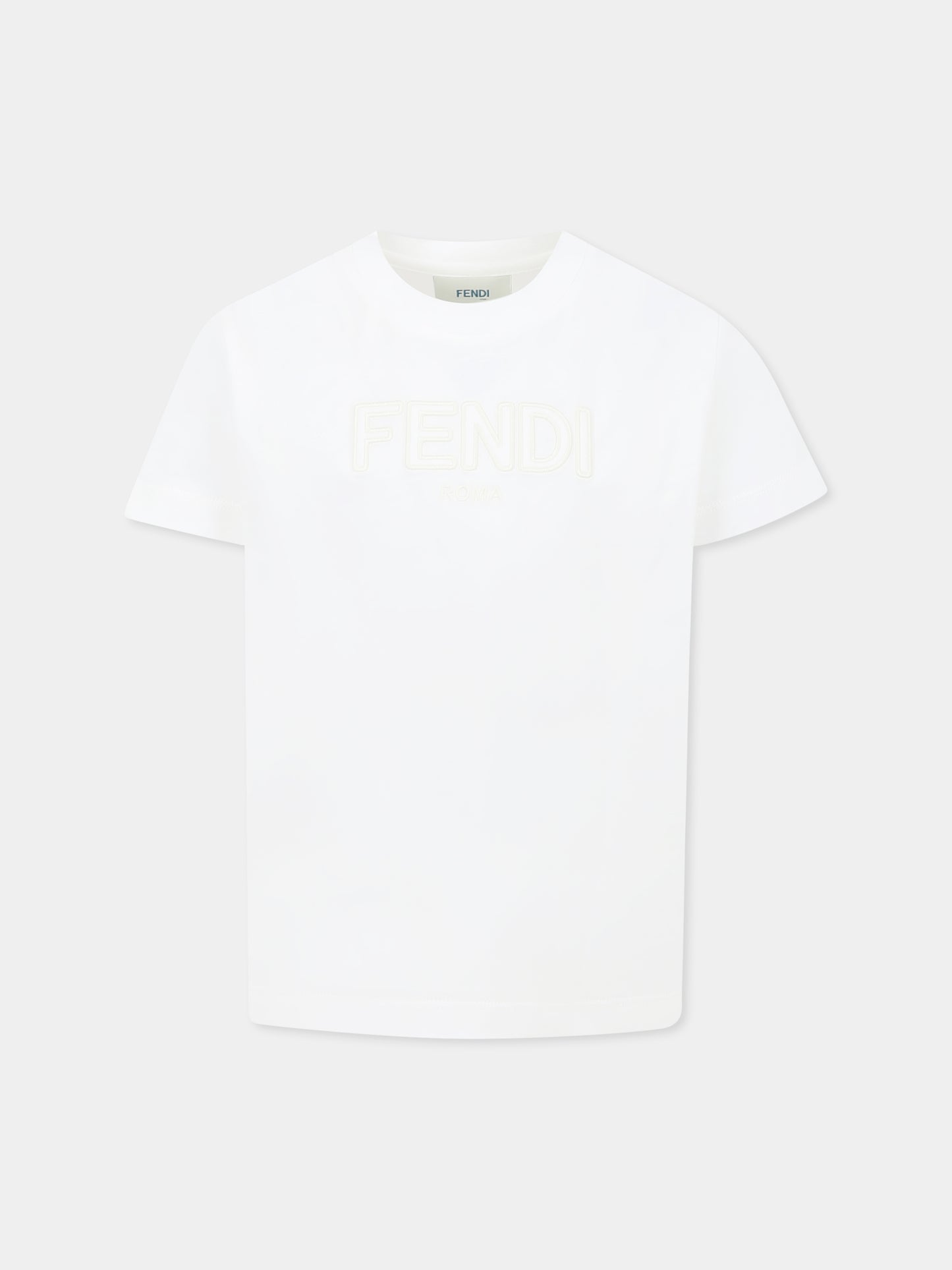 White t-shirt for kids with logo