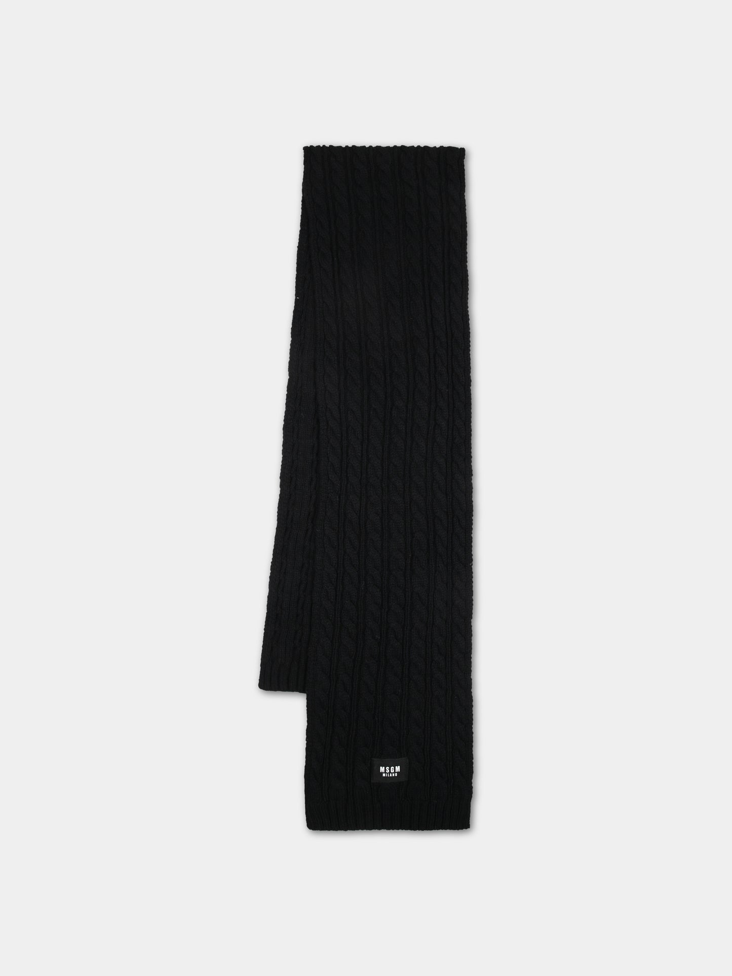 Black scarf for kids with logo