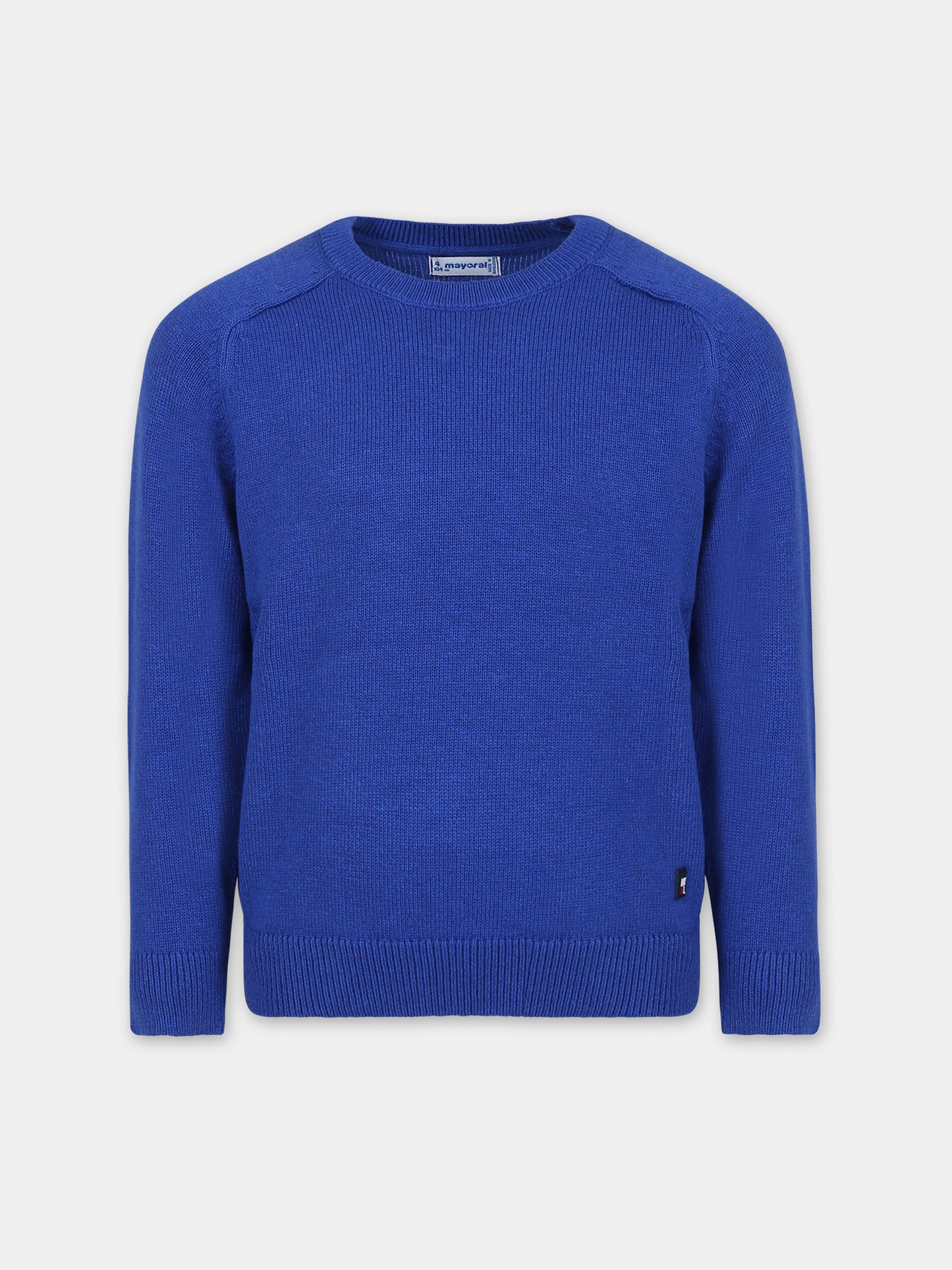 Light blue sweater for boy with logo