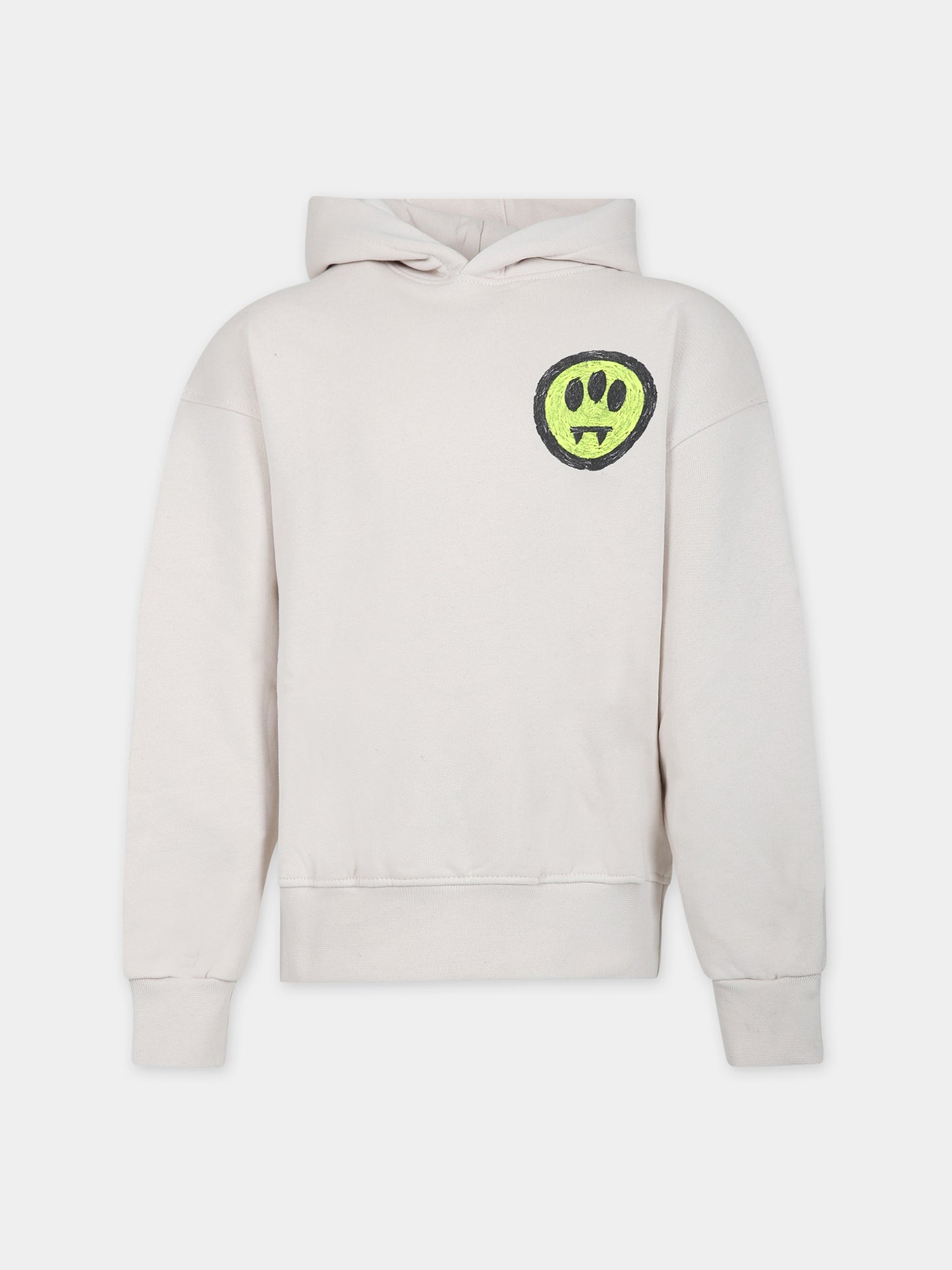 Felpa avorio per bambini con smile e logo