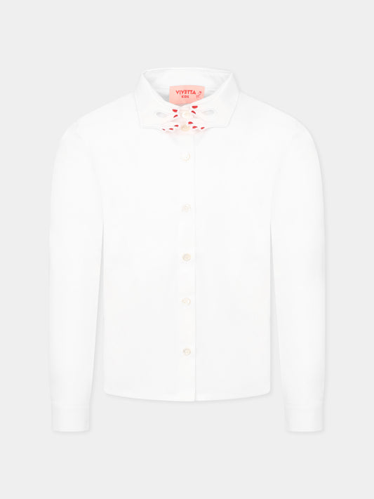 White shirt for girl with hands