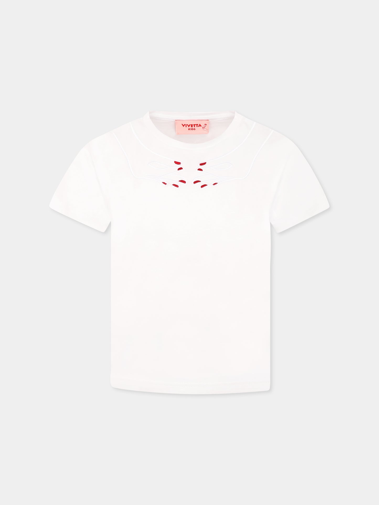 White t-shirt for girl with hands