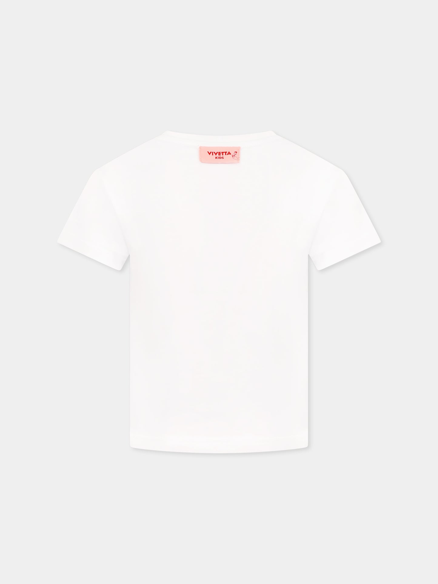 White t-shirt for girl with hands