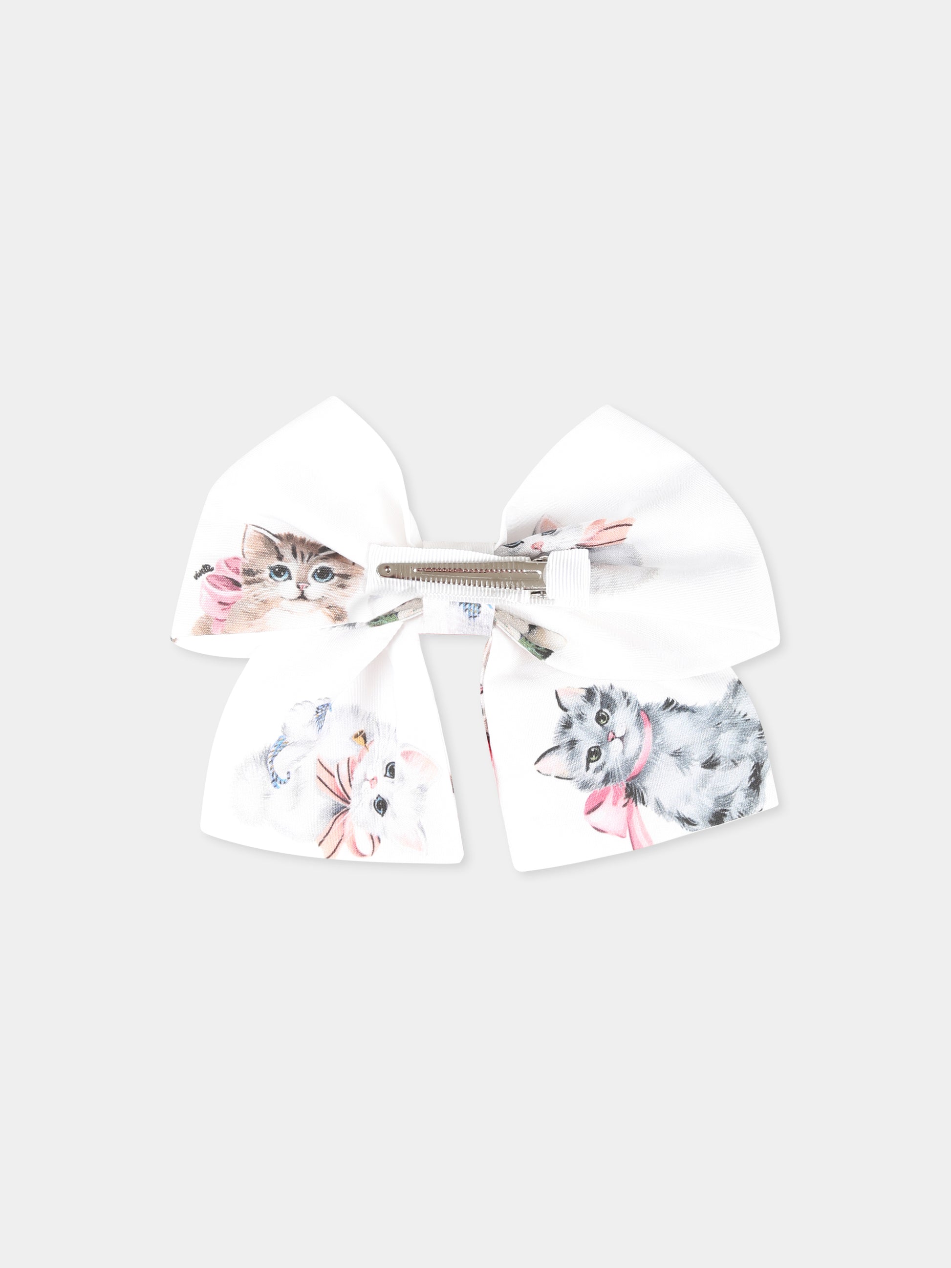 Fermaglio bianco per bambina con gatti,Vivetta Kids,VE2544B