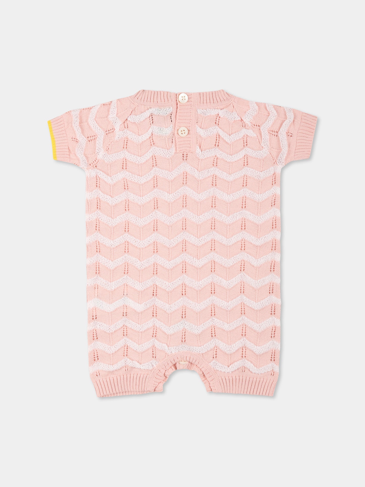 Pagliaccetto rosa per neonata con onde,Gensami,TU04-B-ONDA BABY PINK