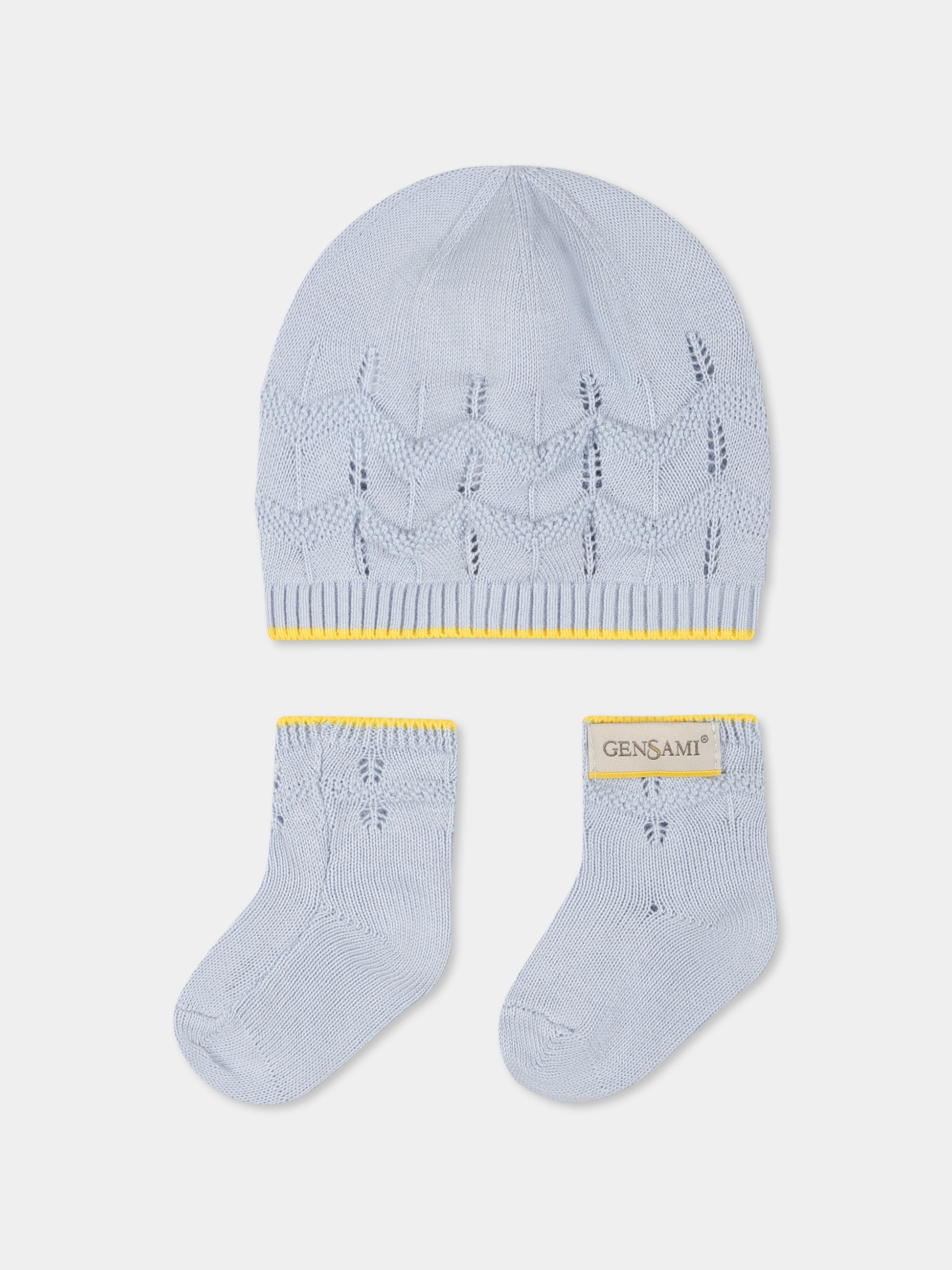 Set accessori celeste per neonato,Gensami,BOX04-B-ONDA SILVER BLUE