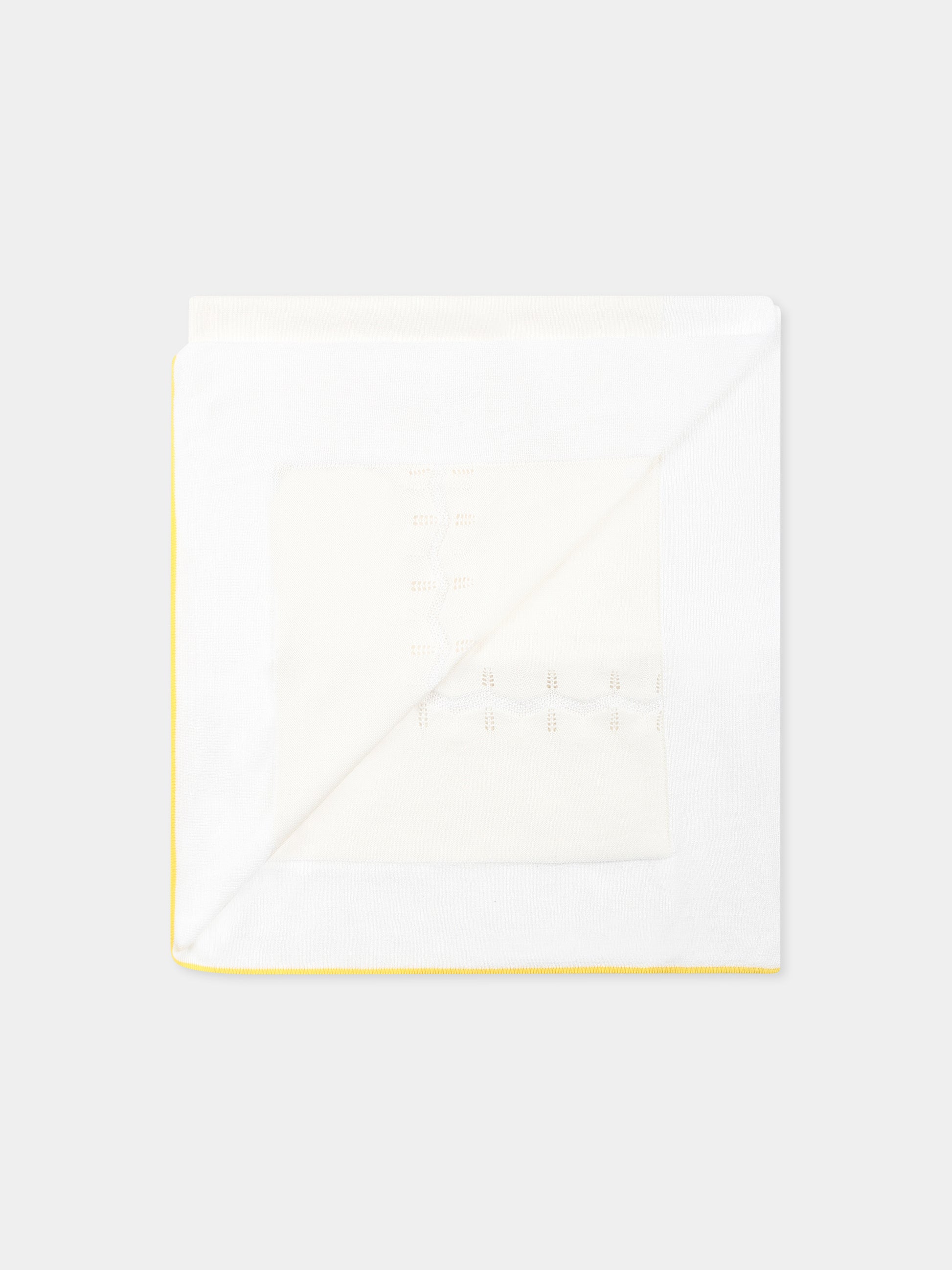 Coperta avorio per neonati con onde,Gensami,COP03-B-ONDA OFF WHITE