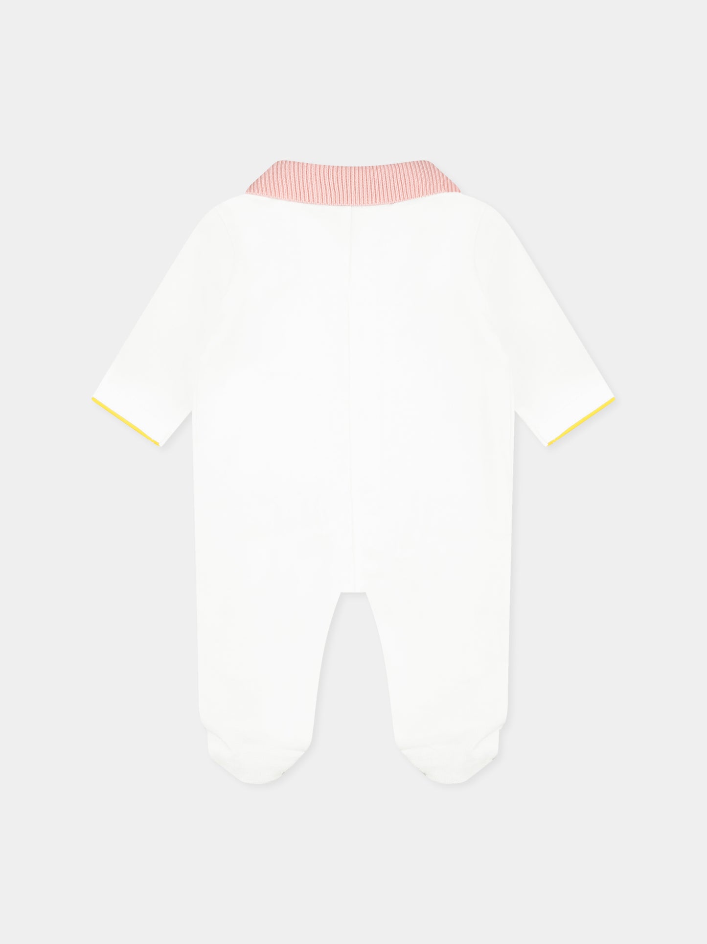 Tutina bianca per neonata con tasca,Gensami,TU01-B-JERSEY BG4