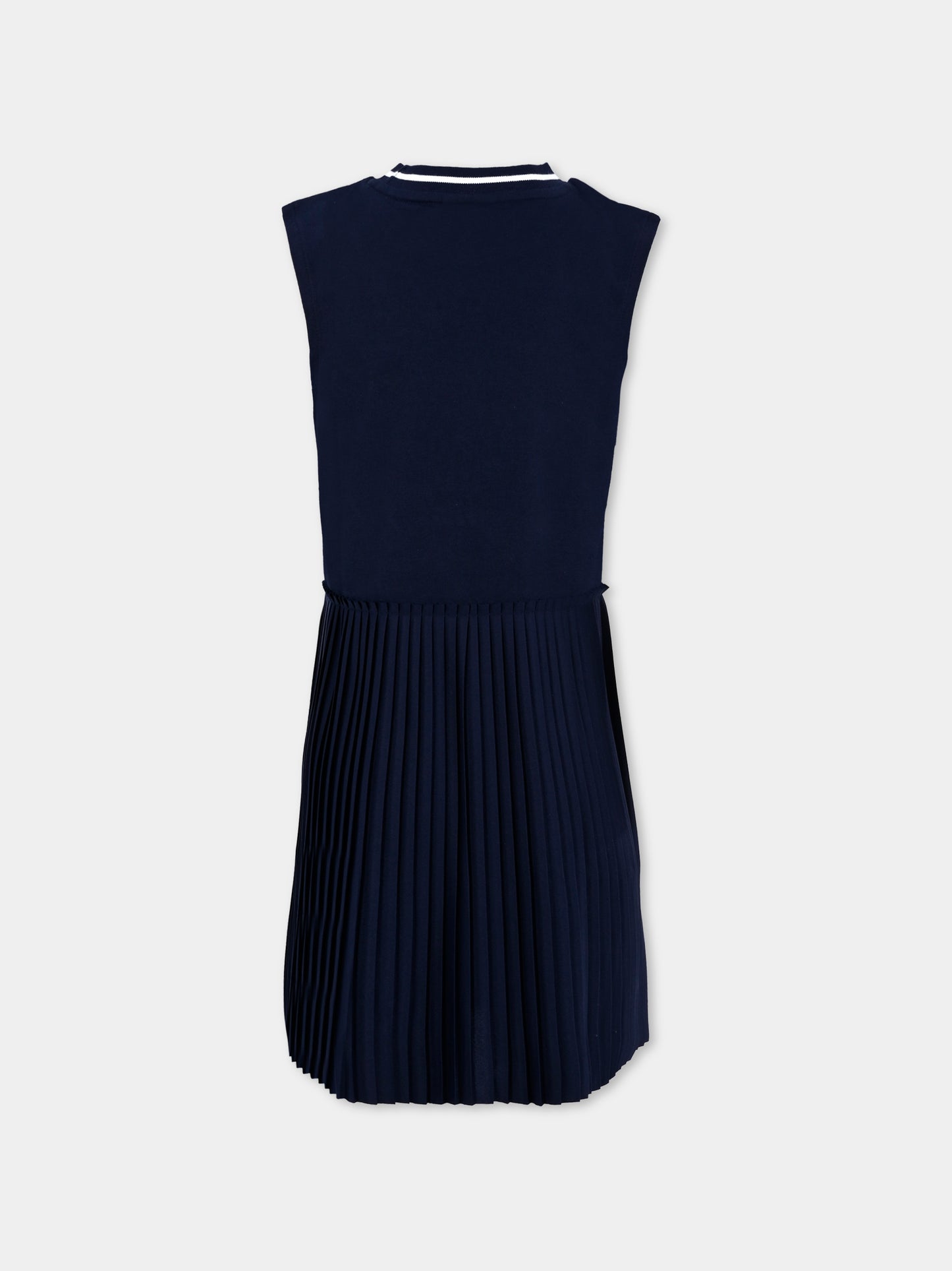 Vestito blu per bambina con coccodrillo,Lacoste,EJ8430 166