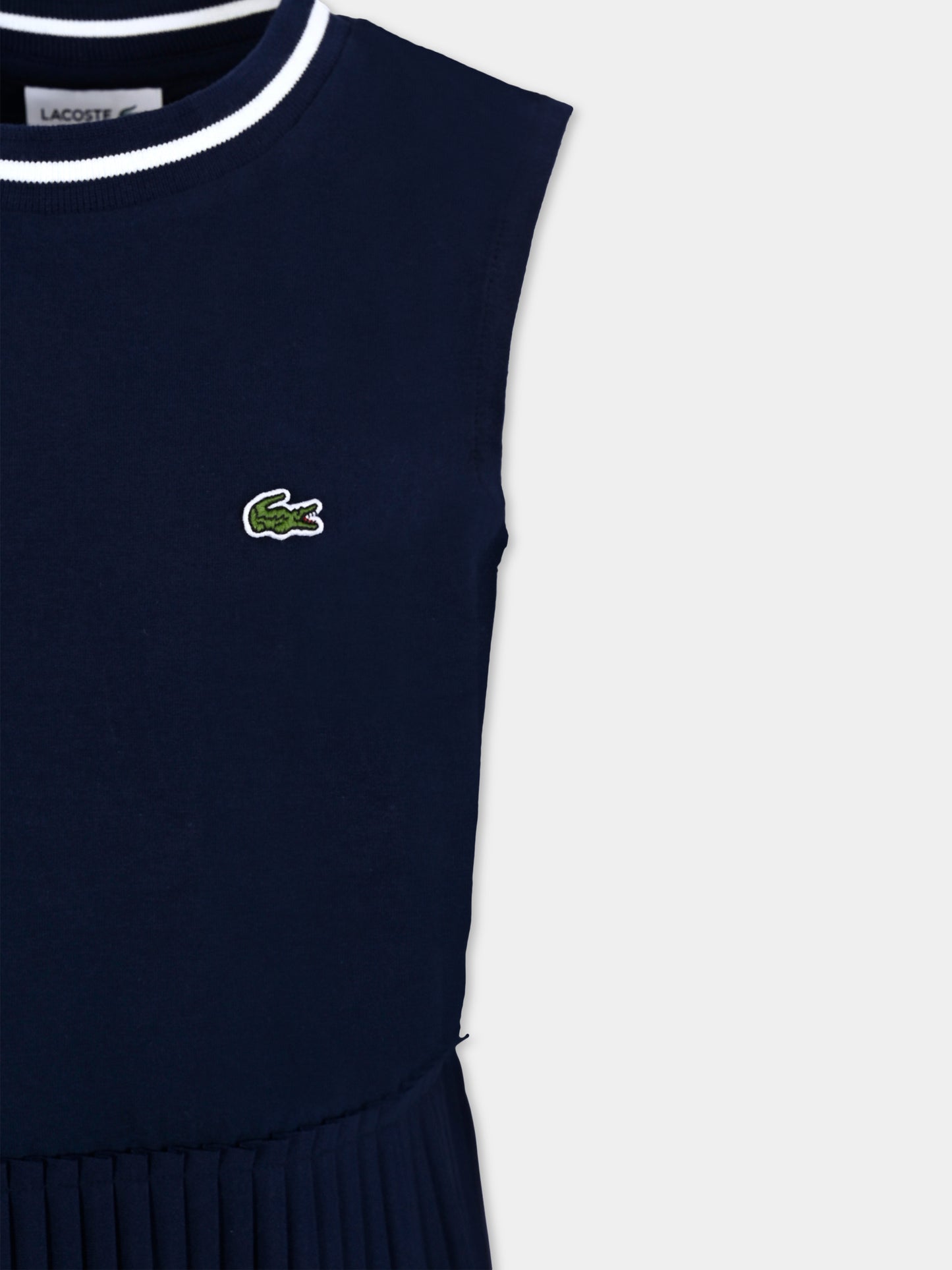 Vestito blu per bambina con coccodrillo,Lacoste,EJ8430 166