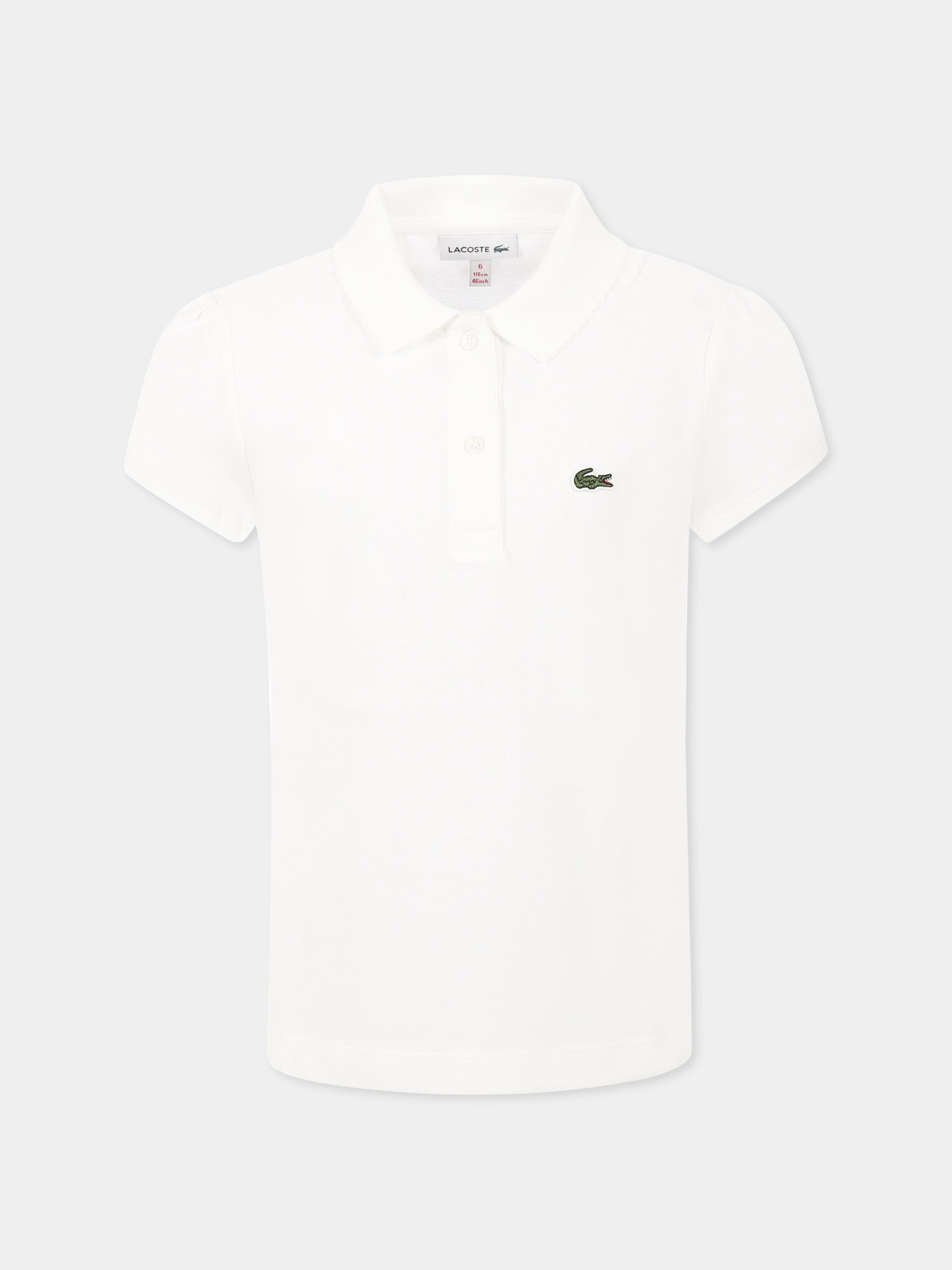 Polo bianca per bambino con coccodrillo,Lacoste,PJ3594 001