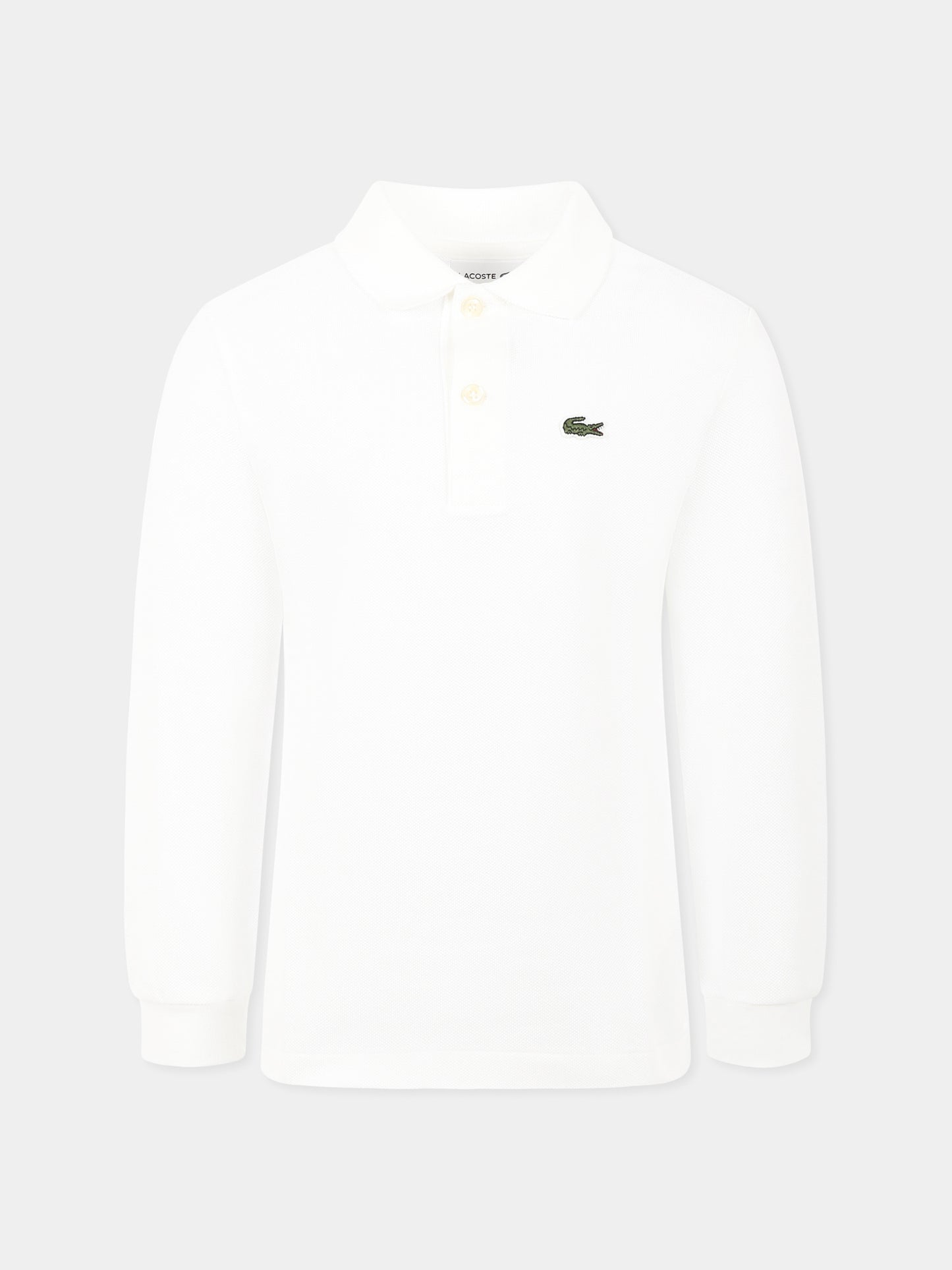 Polo bianca per bambino con coccodrillo,Lacoste,PJ8915 001
