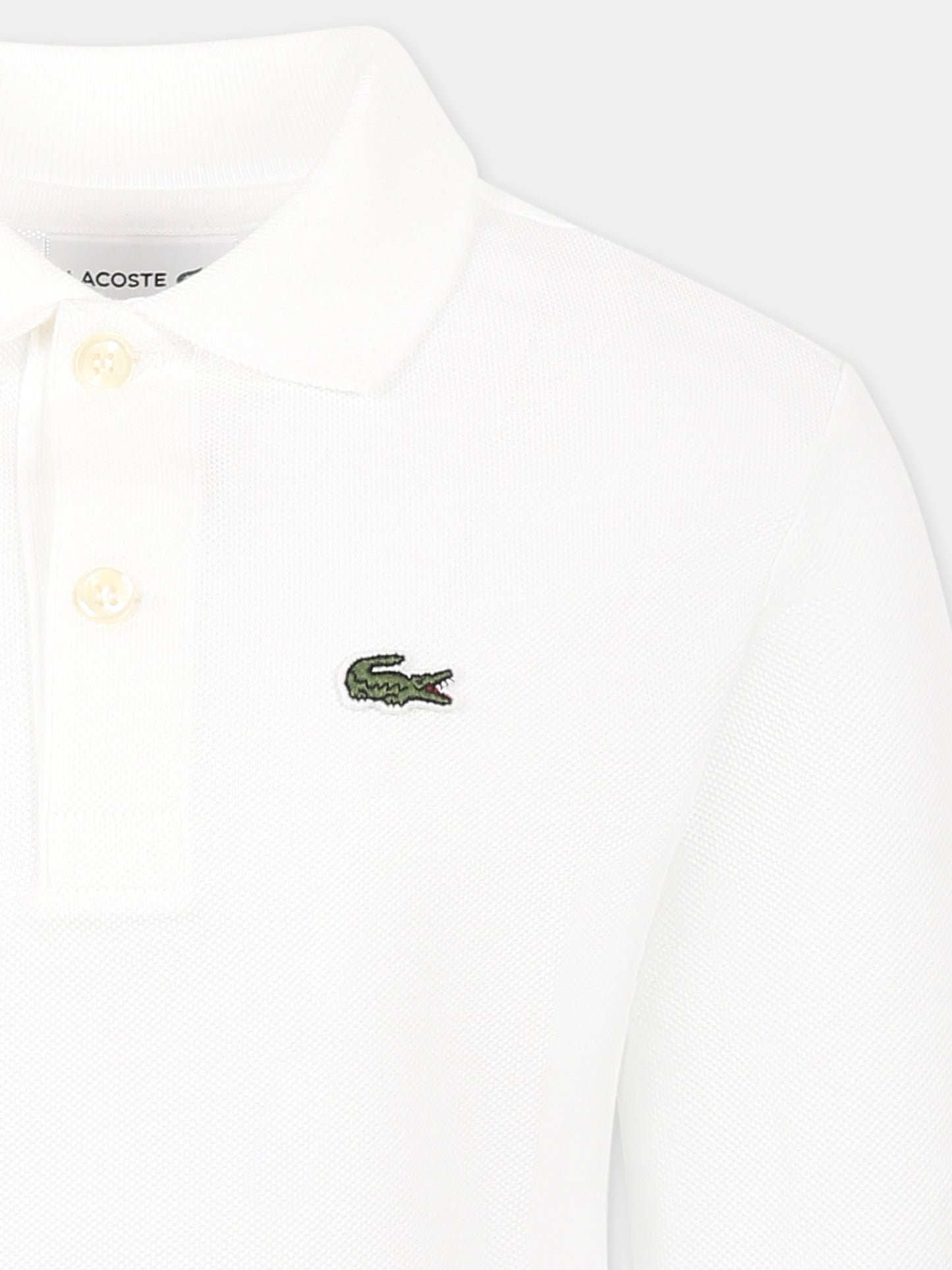 Polo bianca per bambino con coccodrillo,Lacoste,PJ8915 001