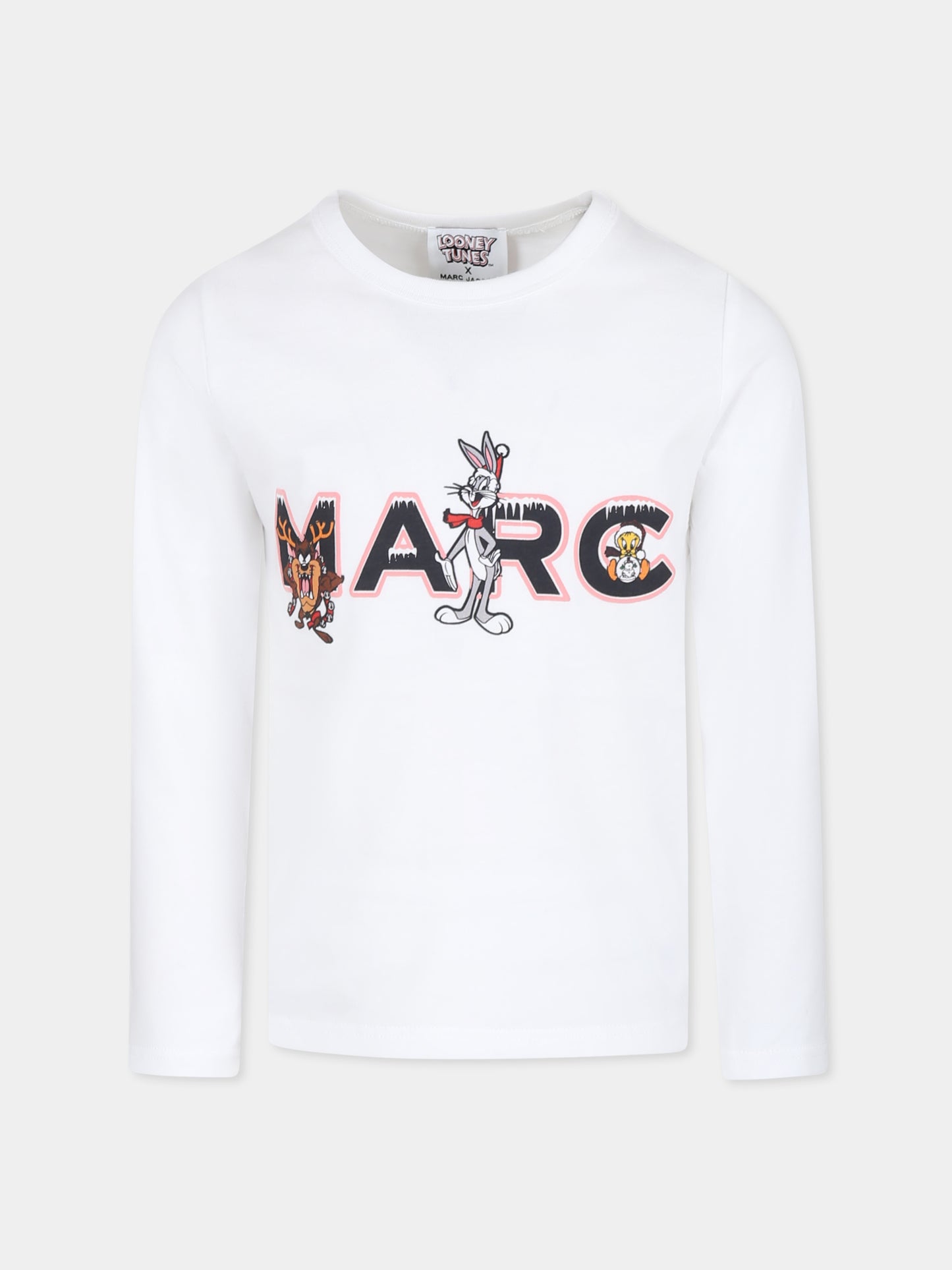 White t-shirt for girl with Looney Tunes printed