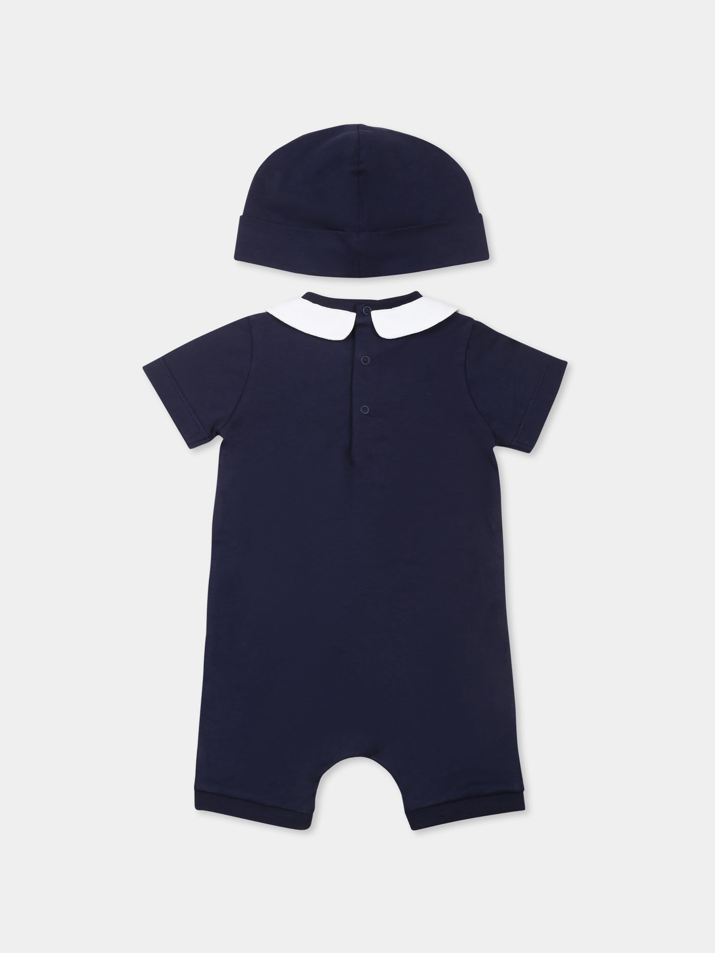 Set pagliaccetto blu per neonato con Teddy Bear,Moschino Kids,MUY068 LAA17 40016