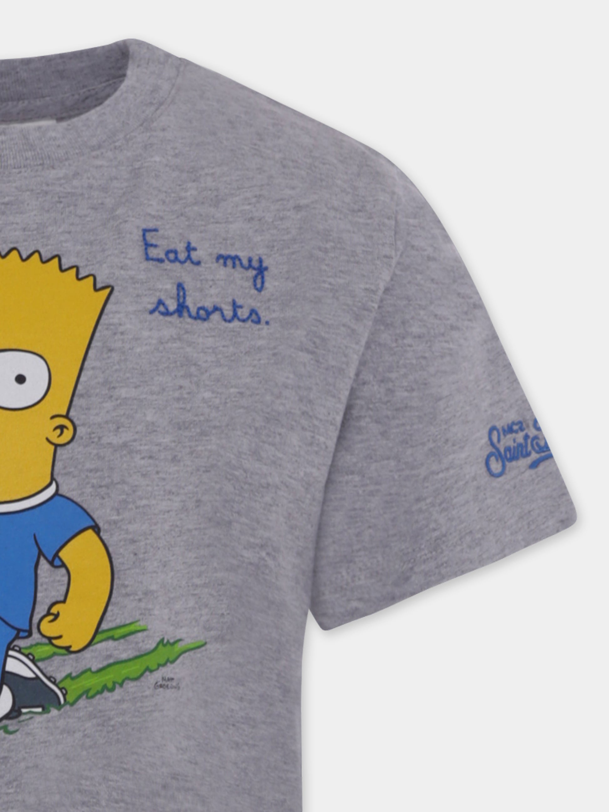 T-shirt grigia per bambino con Bart,Mc2 Saint Barth,TSH0001 01194H