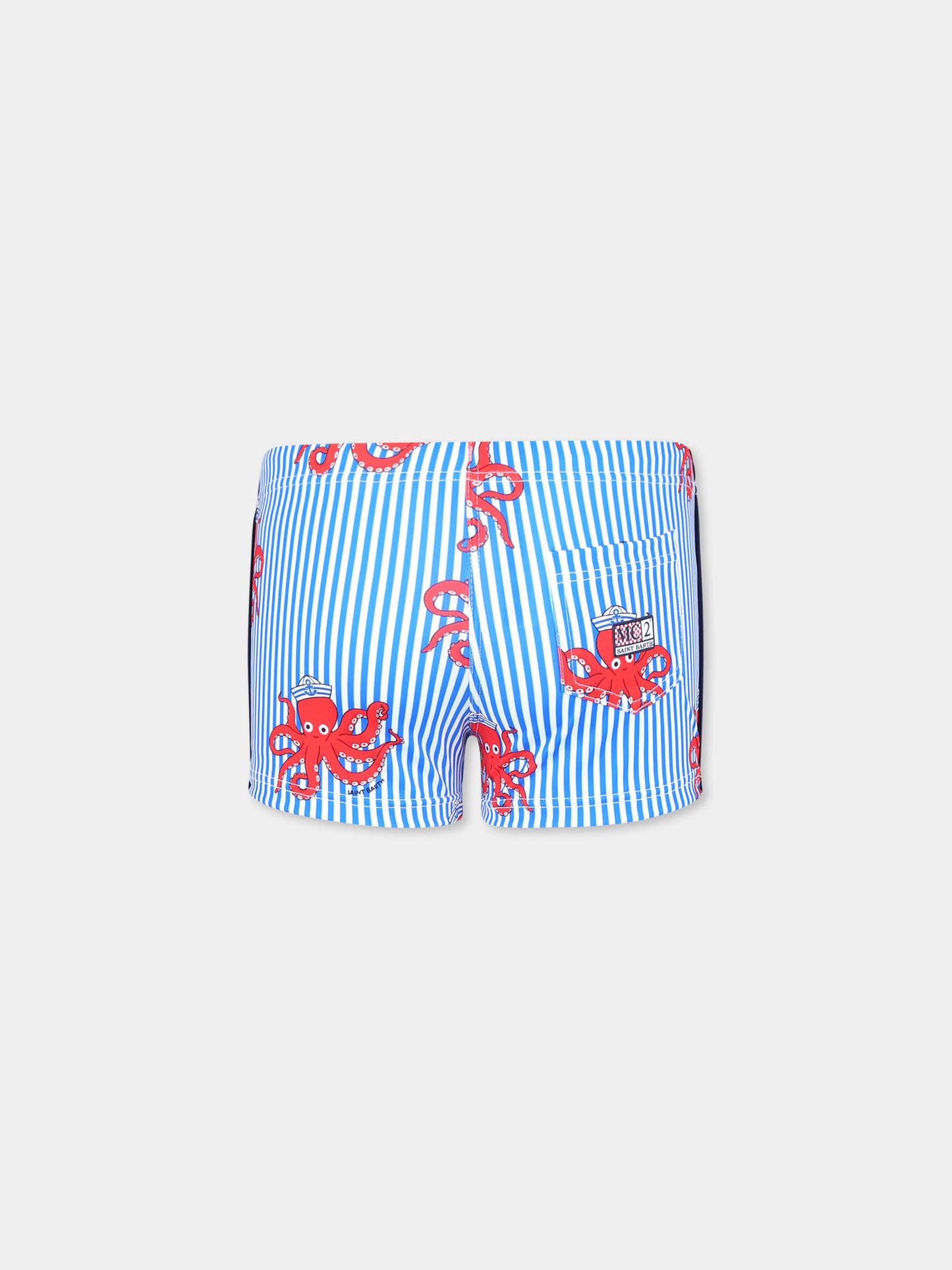 Light blue swim short for boy with octopus