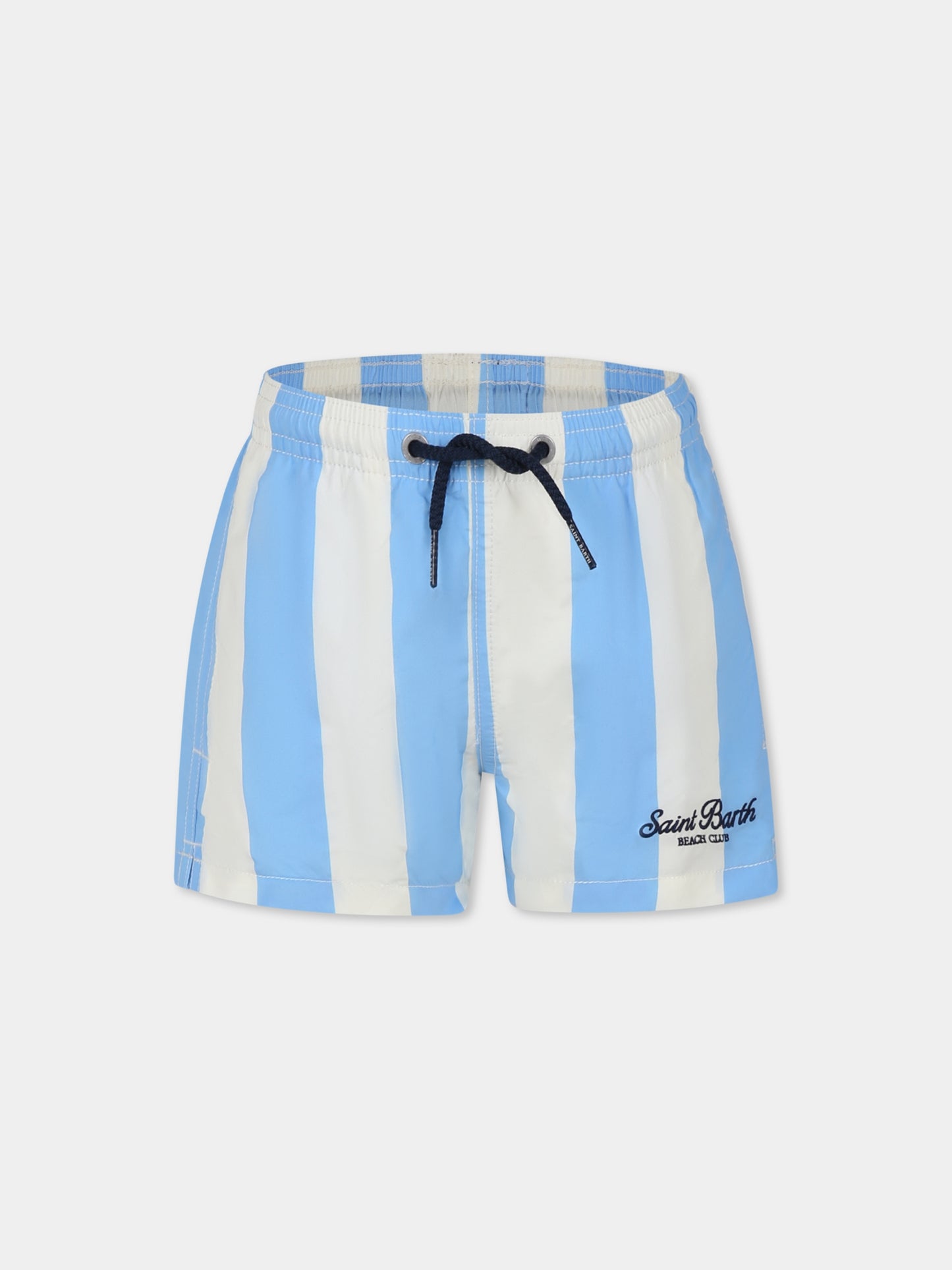 Light blue swim shorts for boy with logo