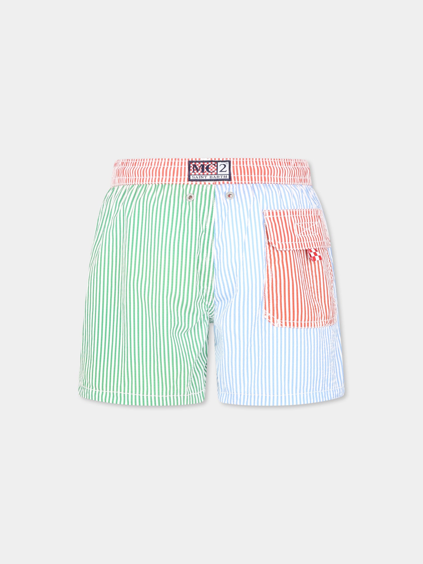 Boxer mare multicolor per bambino con logo,Mc2 Saint Barth,PATM002 00206H