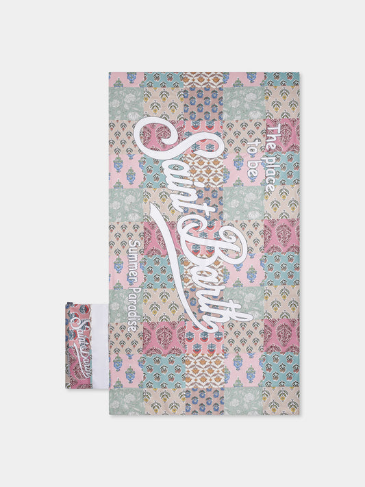 Telo mare multicolor per bambina con stampa patchwork,Mc2 Saint Barth,AID0001 01250H