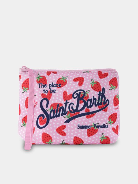 Pochette rosa per bambina con fragole e logo,Mc2 Saint Barth,ALIN001 01257H