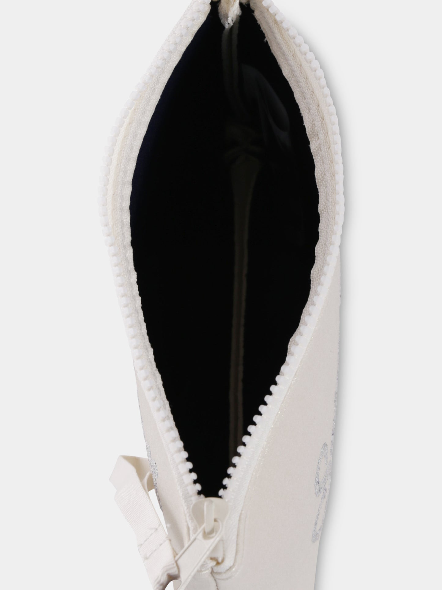 Beige clutch bag for girl with logo