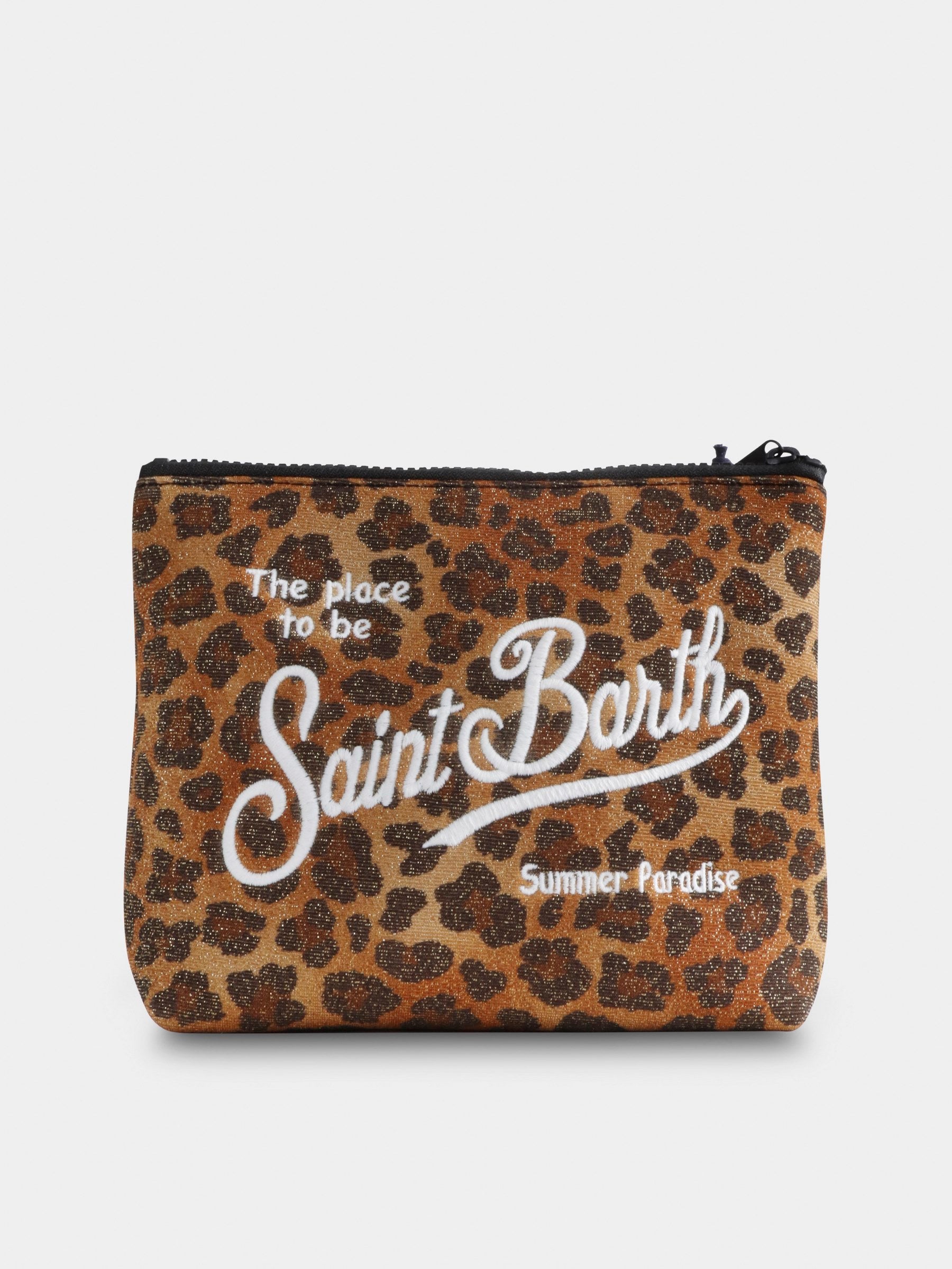 Pochette marrone per bambina con logo e stampa animalier,Mc2 Saint Barth,ALI0013 04426H