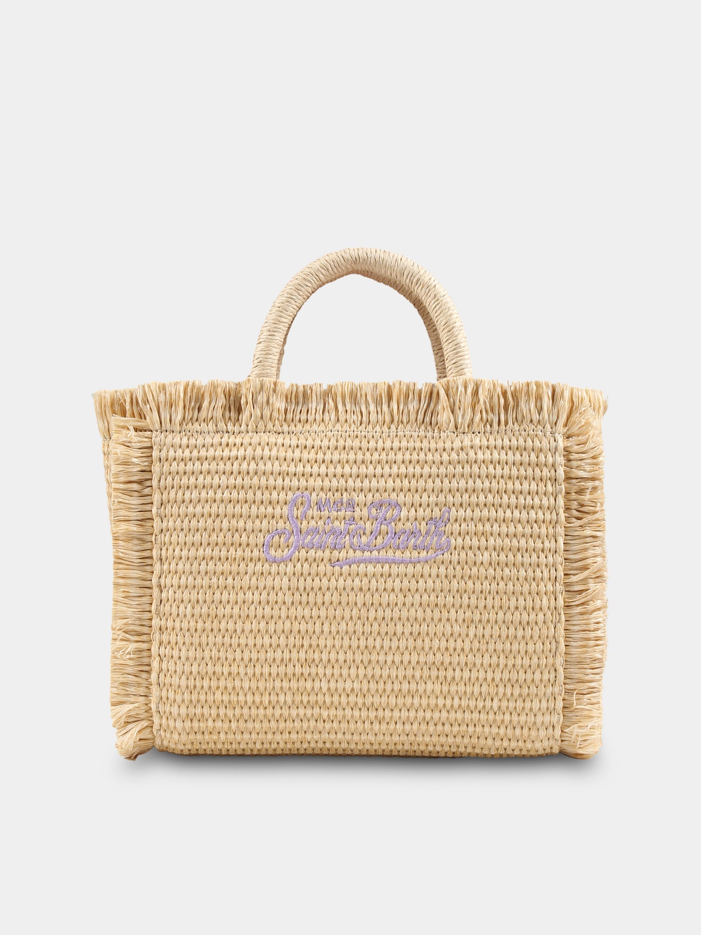 Borsa Vanity Mini beige per bambina con logo e cristalli,Mc2 Saint Barth,VAMI009 01509H