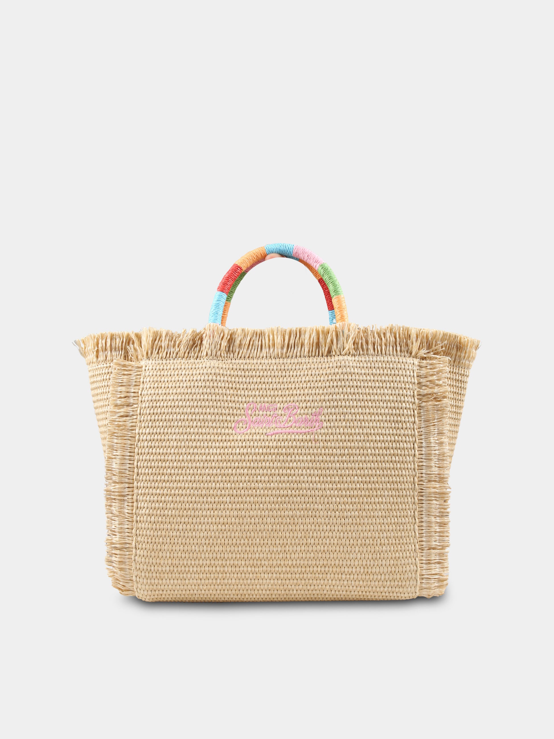 Borsa mare Colette beige per bambina con logo,Mc2 Saint Barth,COL0017 00174H