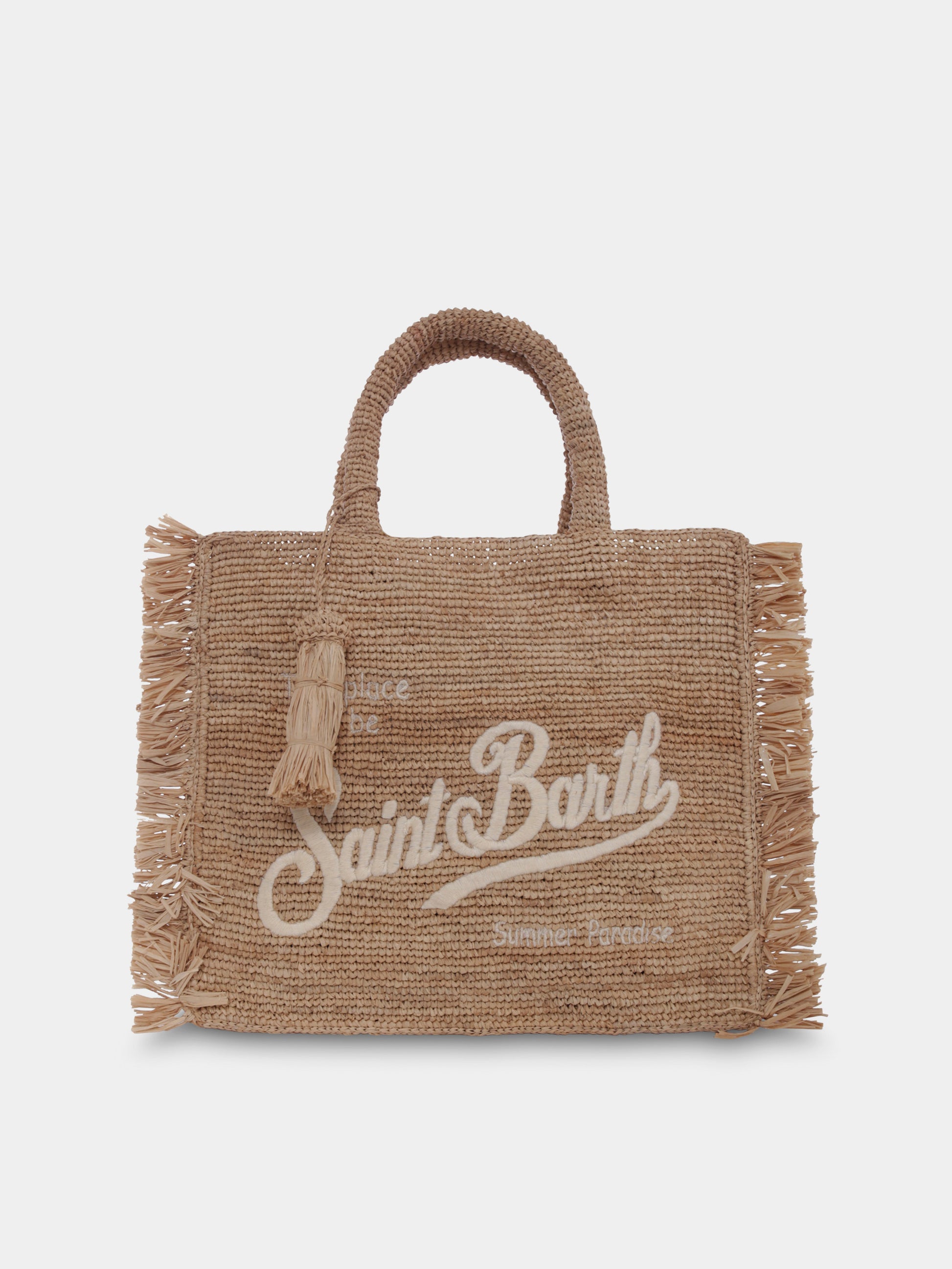 Borsa mare Colette beige per bambina con logo,Mc2 Saint Barth,COL0026 01111H