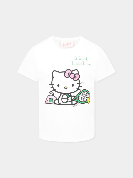 T-shirt bianca per bambìna con Hello Kitty,Mc2 Saint Barth,ELLY001 00085H