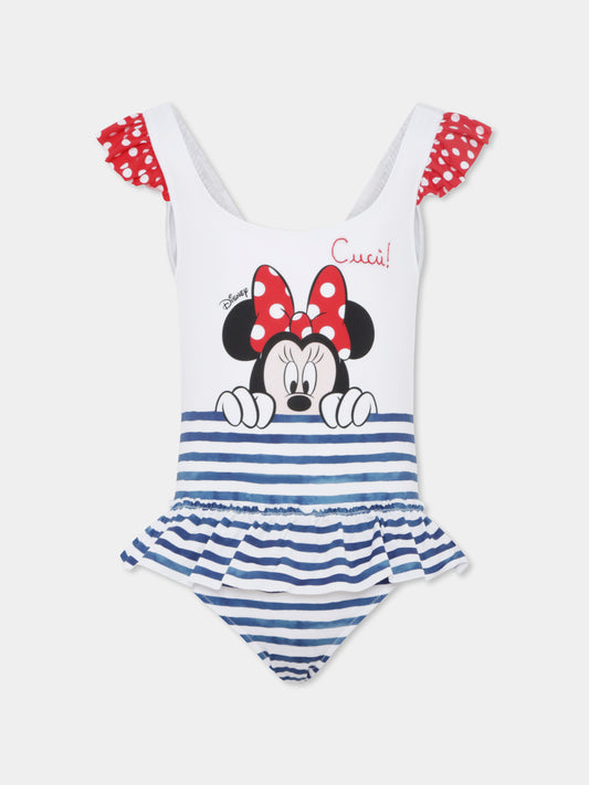 Costume intero bianco per bambina con Minnie,Mc2 Saint Barth,BEAT001 00261H