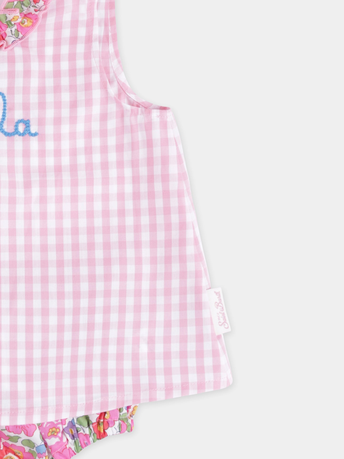 Pink suit for baby girl with writing