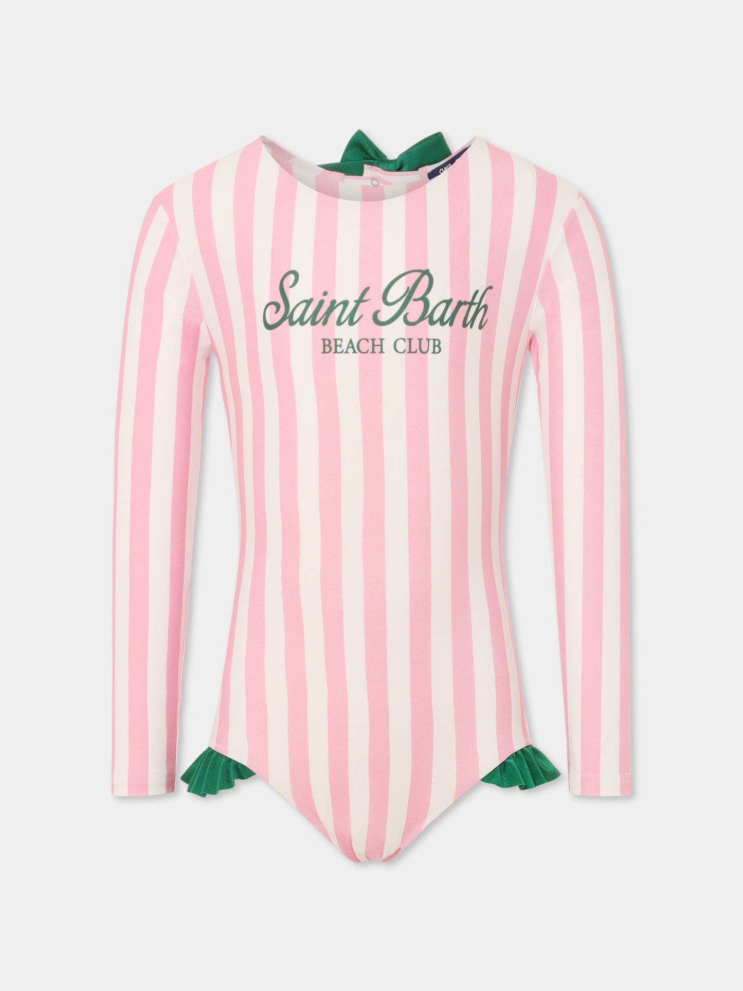 Costume intero rosa per bambina con logo,Mc2 Saint Barth,CRES0001 03758H
