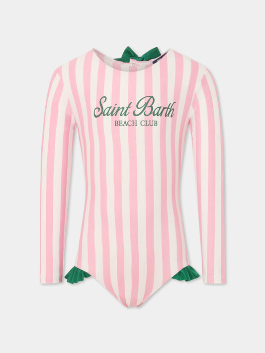 Costume intero rosa per bambina con logo,Mc2 Saint Barth,CRES0001 03758H
