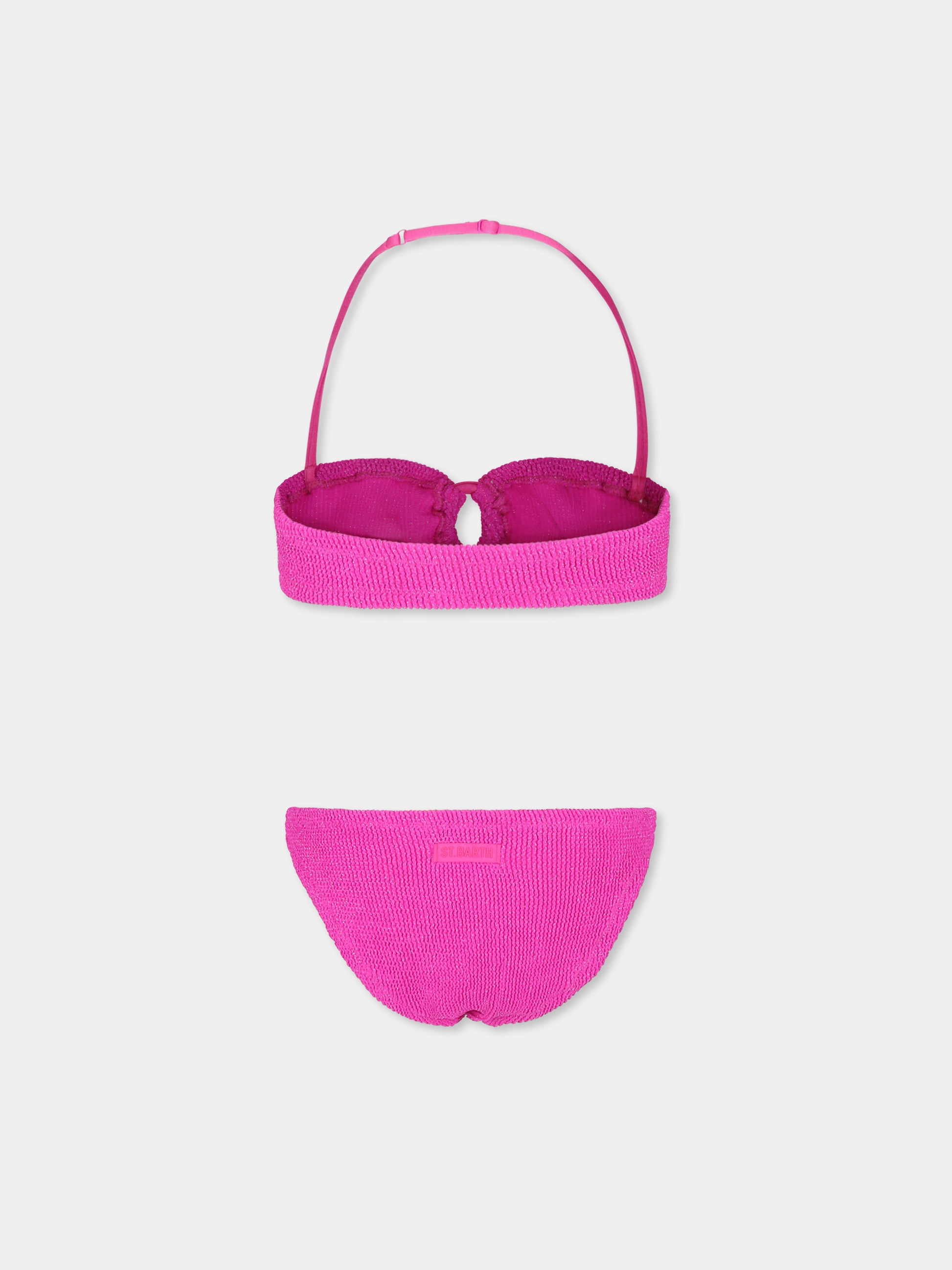 Bikini fucsia per bambina con logo,Mc2 Saint Barth,KHL0001 01038H