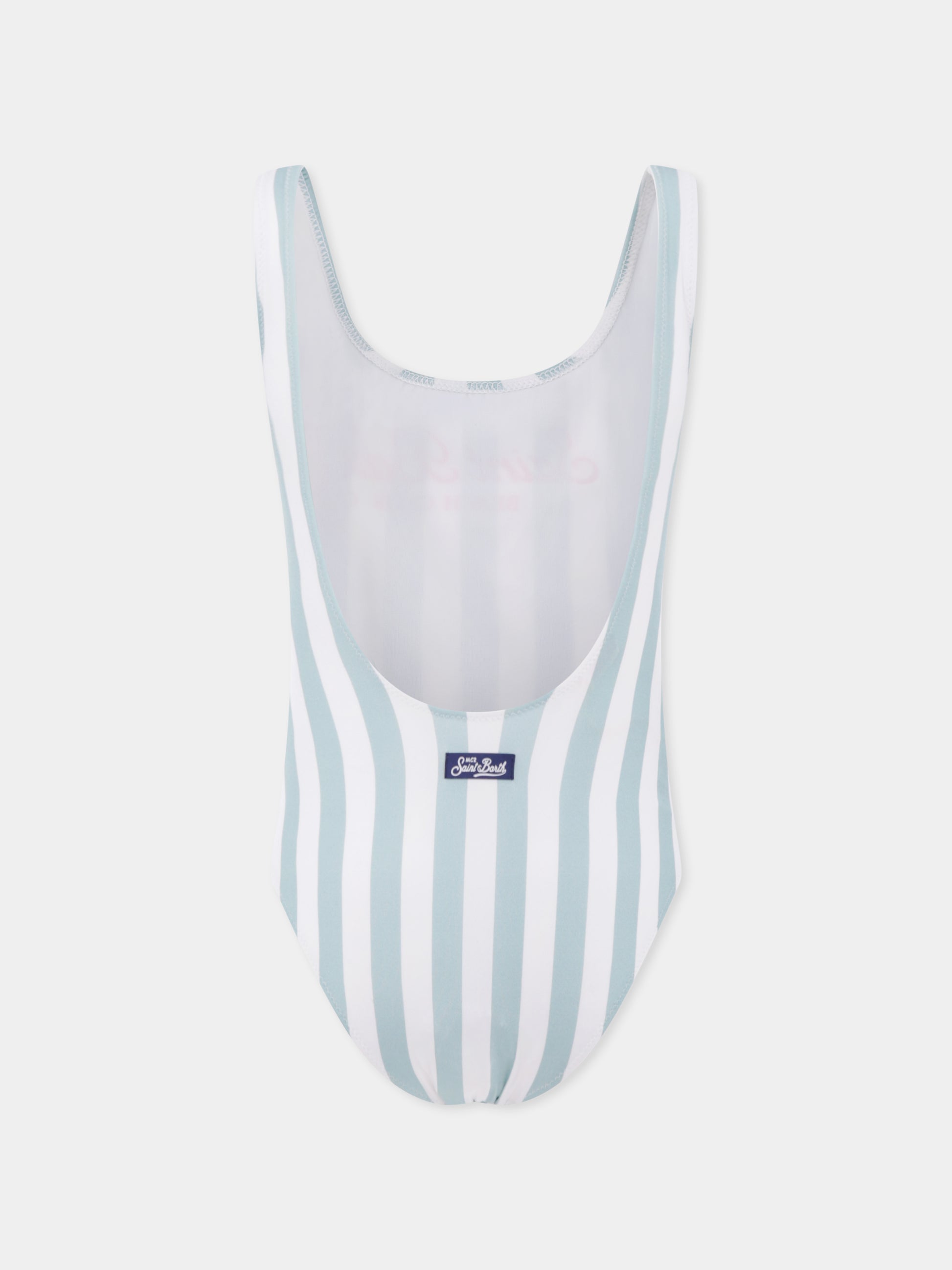 Costume intero verde per bambina con logo,Mc2 Saint Barth,CARA001 03760H