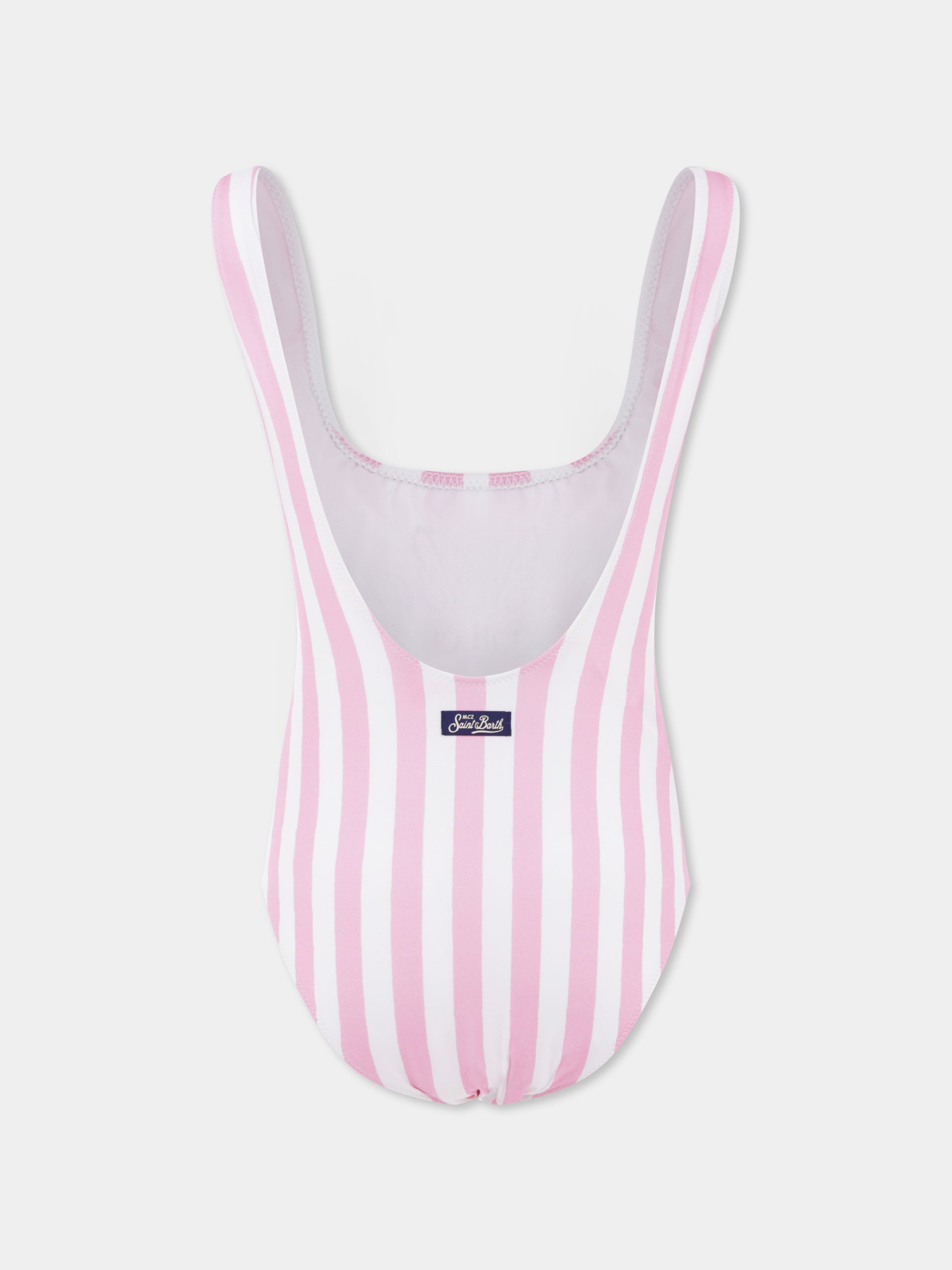 Costume intero rosa per bambina con logo,Mc2 Saint Barth,CARA001 03758H