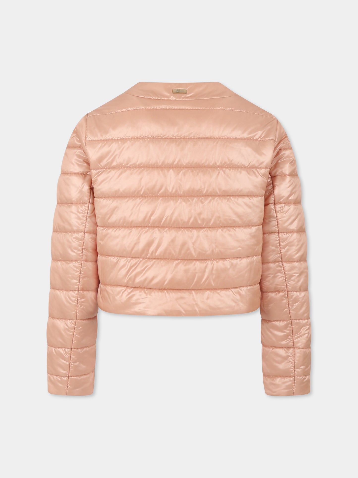 Piumino crop rosa per bambina con logo,Herno Kids,GI000090G 12017Z 4002