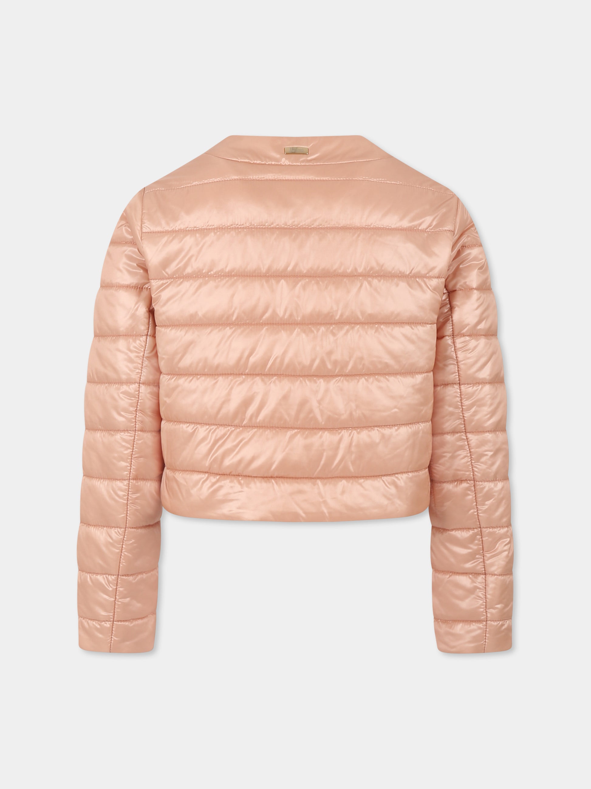 Piumino crop rosa per bambina con logo,Herno Kids,GI000090G 12017Z 4002