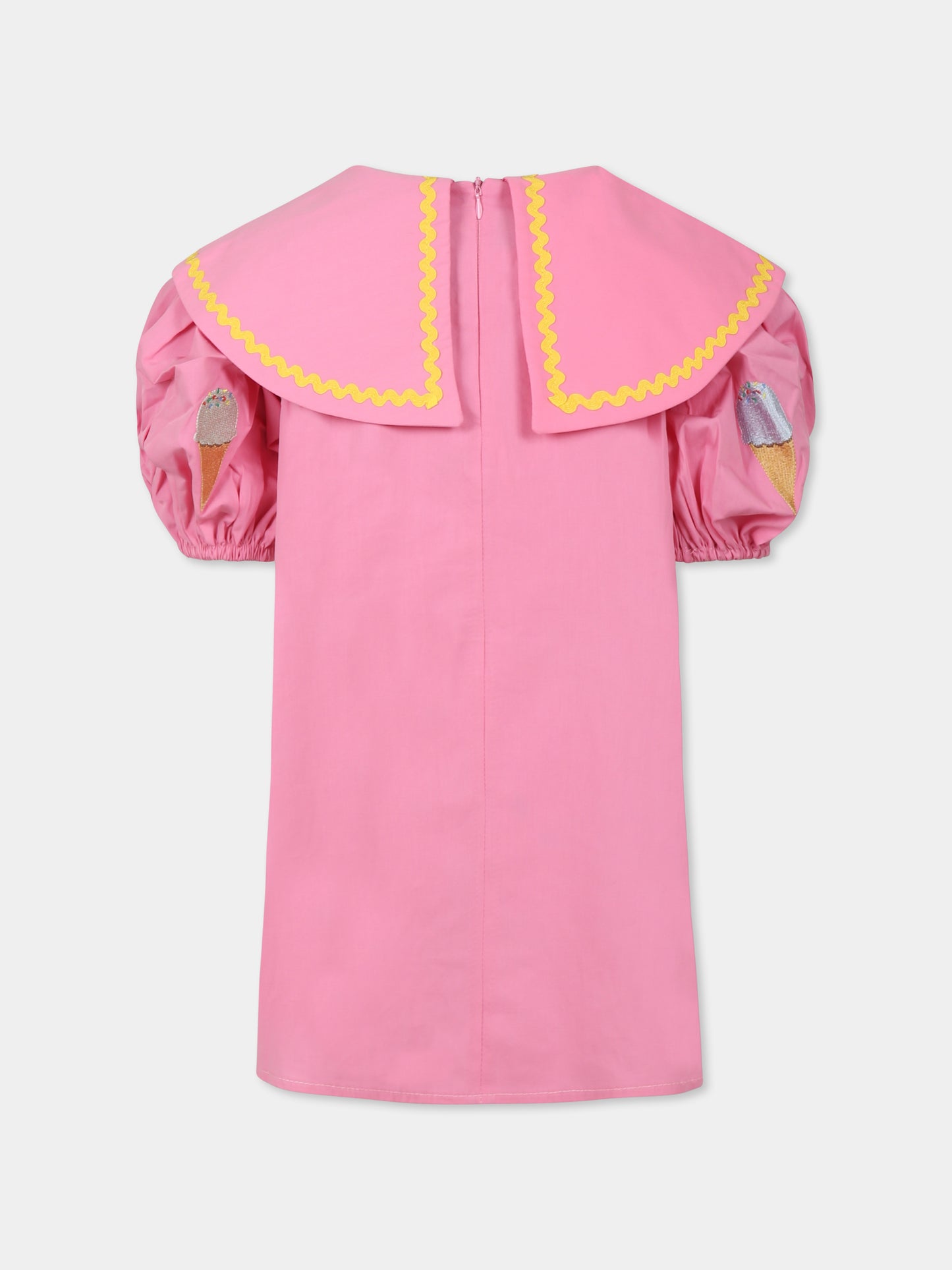 Vestito rosa per bambina con gelati,Pangolini Kids,ICEACREAM PINK