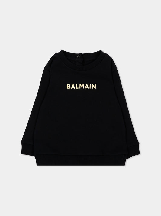 Black sweatshirt for babykids with logo