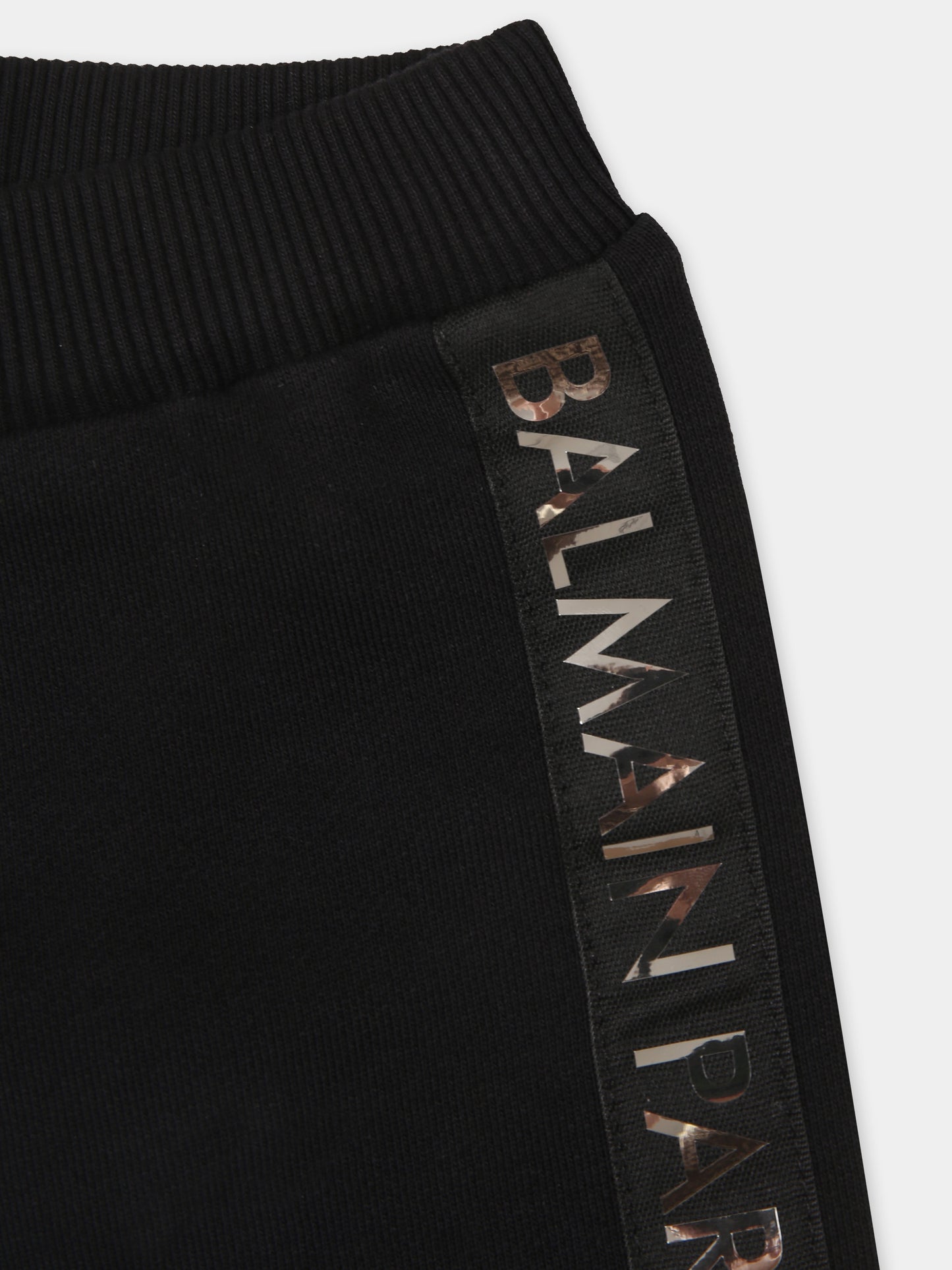 Pantaloni neri per neonati con logo,Balmain Kids,BU6530 Z1753 930AG