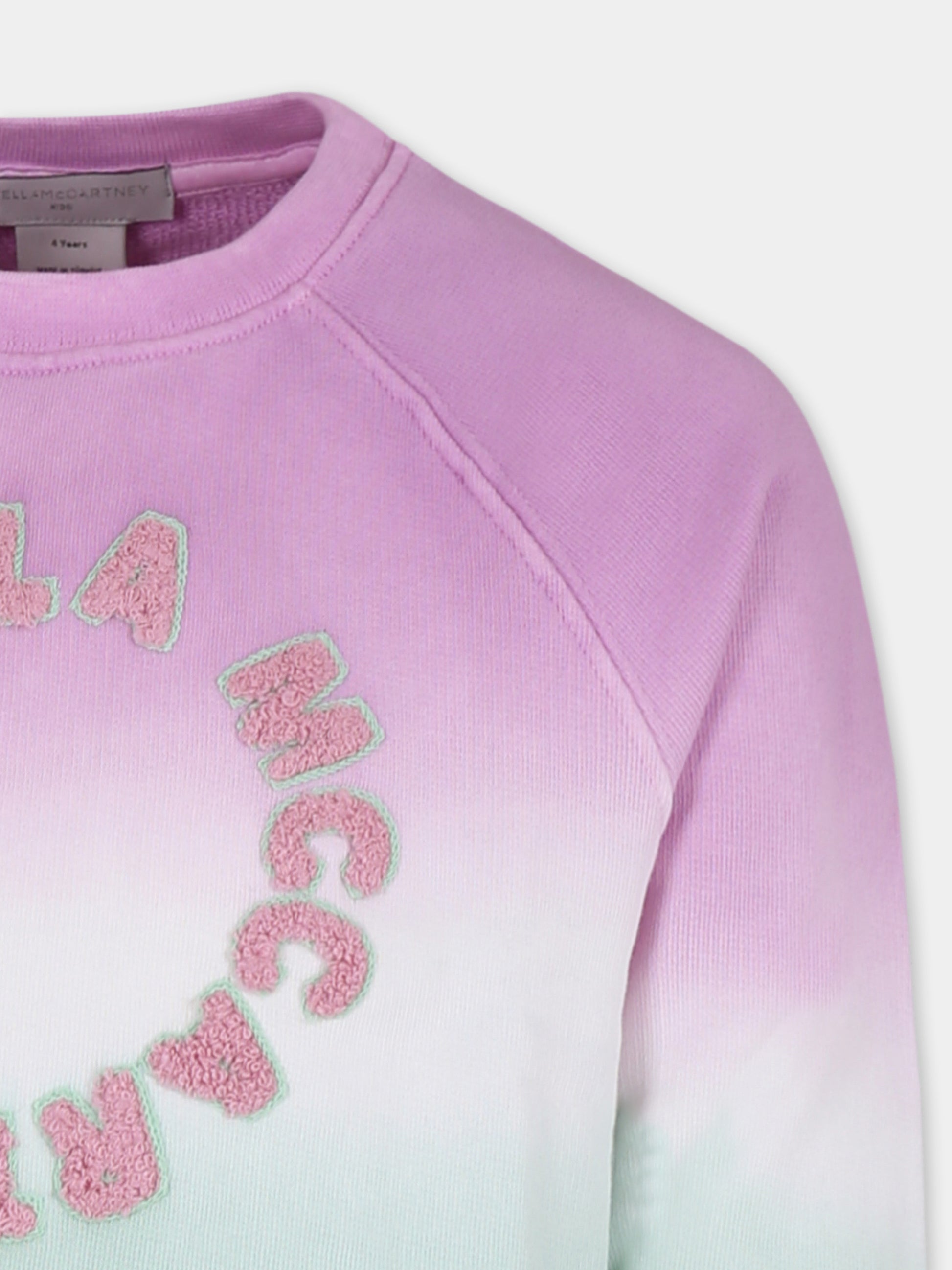 Felpa viola per bambina con logo,Stella Mccartney Kids,TU4B00 Z0499 999